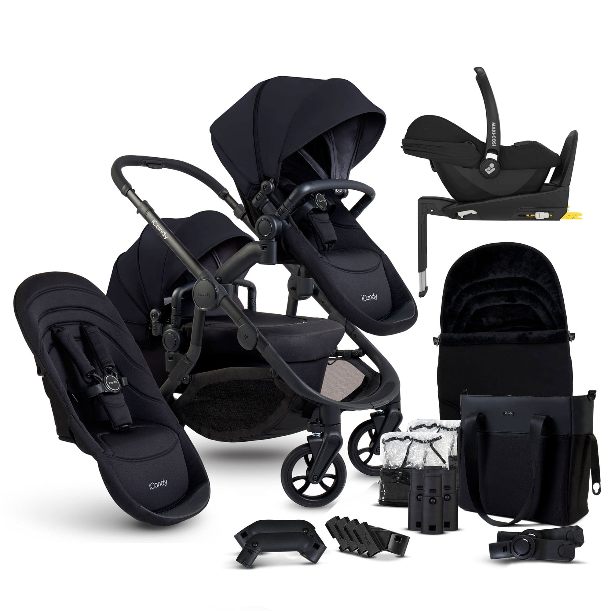 icandy maxi cosi car seat iCandy Orange 4 Double Maxi-Cosi Travel System in Black Edition