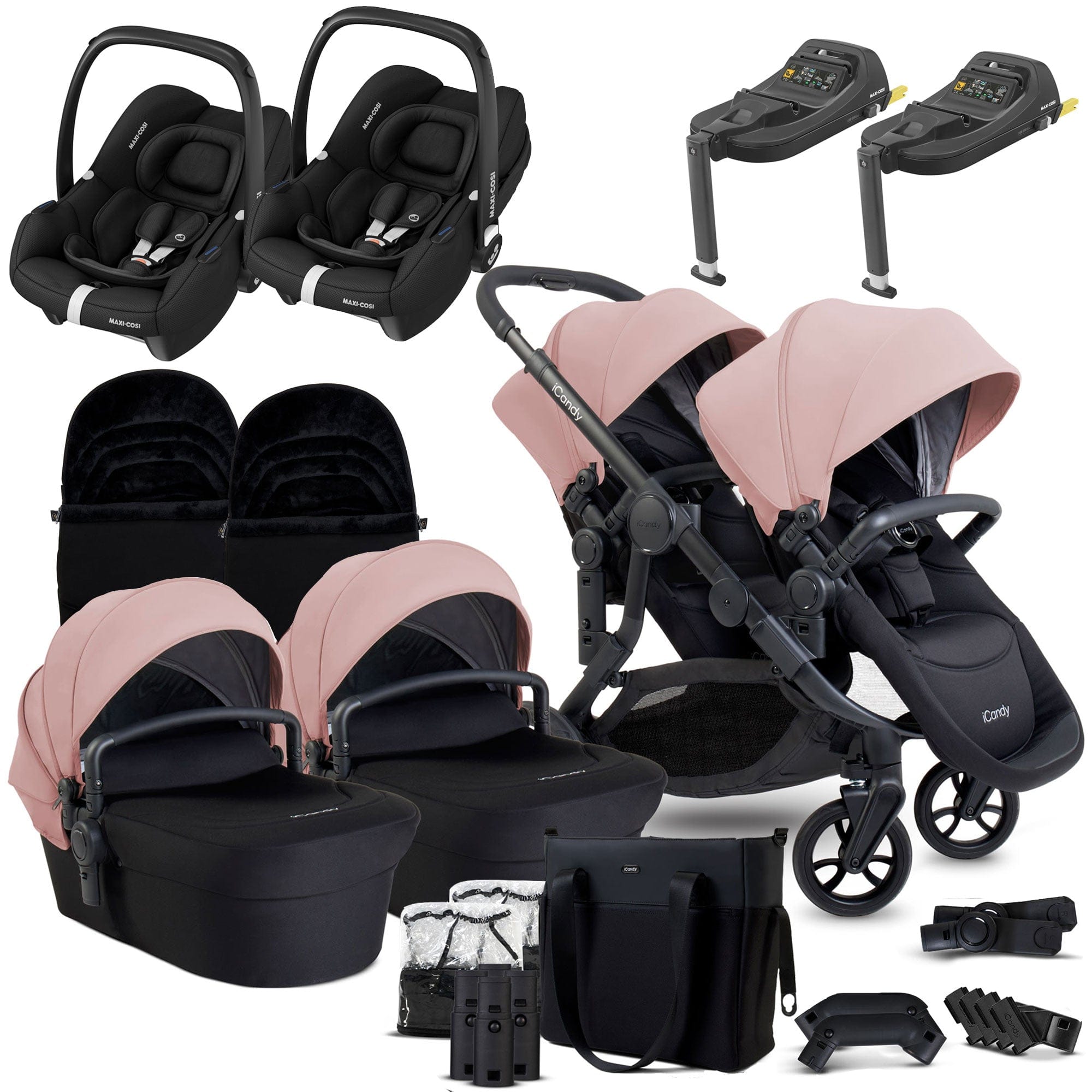 Icandy Double Buggy Compatible With Maxi Cosi Car Seat ICandy