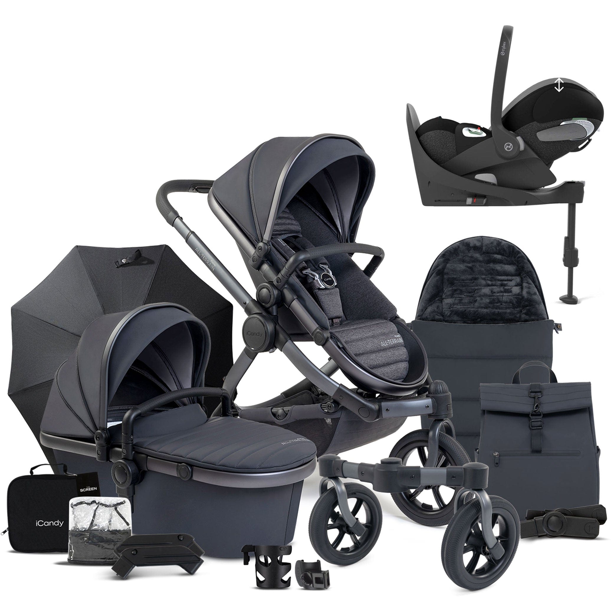 iCandy Peach 7 All Terrain Complete Cybex Bundle in Storm Travel Systems 16315-COM-CLT 5010334052595