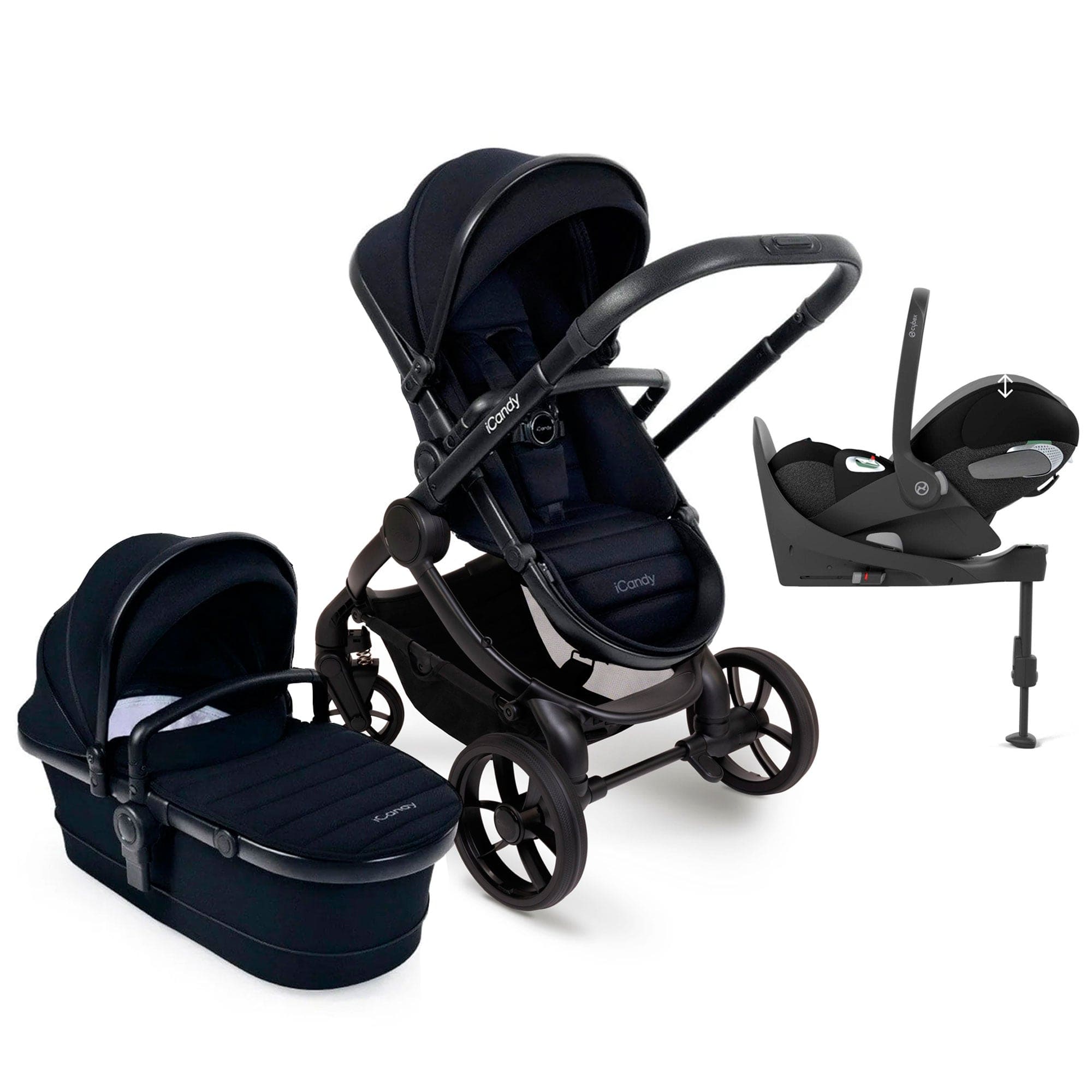 iCandy Peach 7 Cybex Combo Set in Black Travel Systems 15997-BLK-2 5010334048093