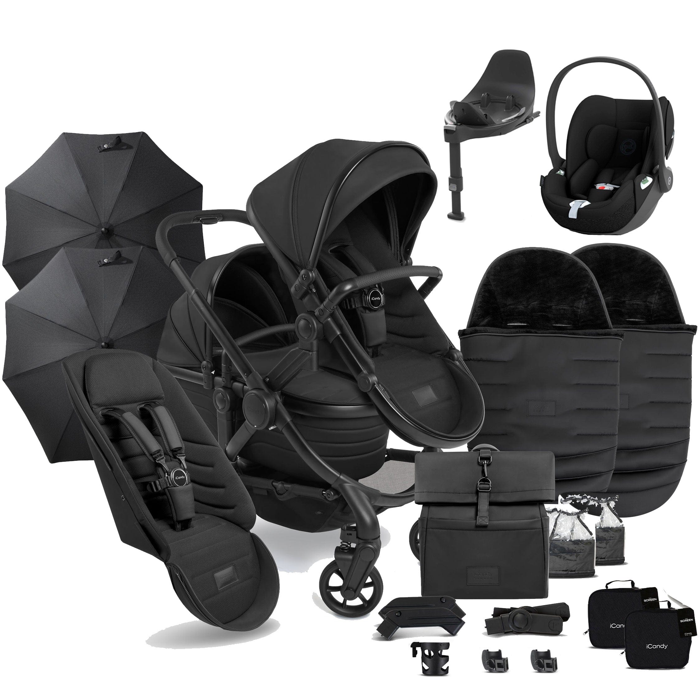 iCandy Peach 7 Studio Double Complete Cybex Bundle in Zenith Travel Systems 18710-STU-CPL-DBL-CYB 5010334060958