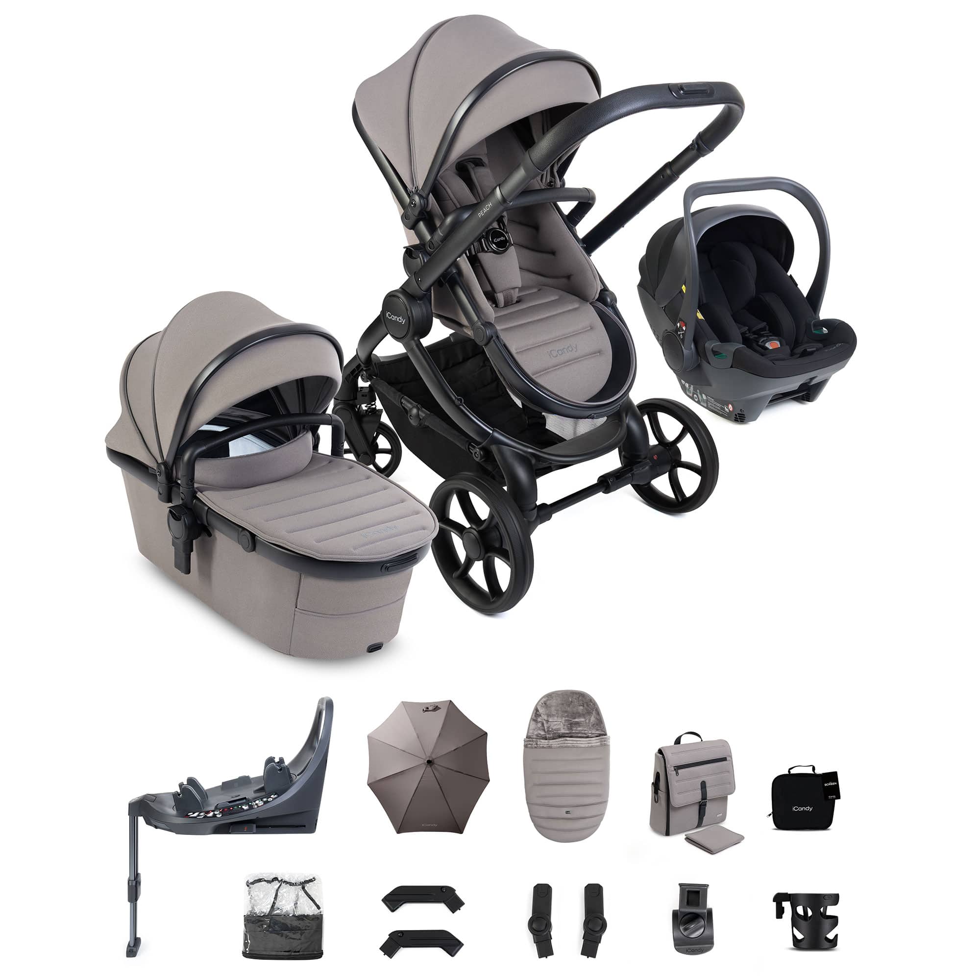 iCandy Peach 8 Complete Bundle with Cocoon 360 in Porcini Travel Systems IC3394 5010334064697