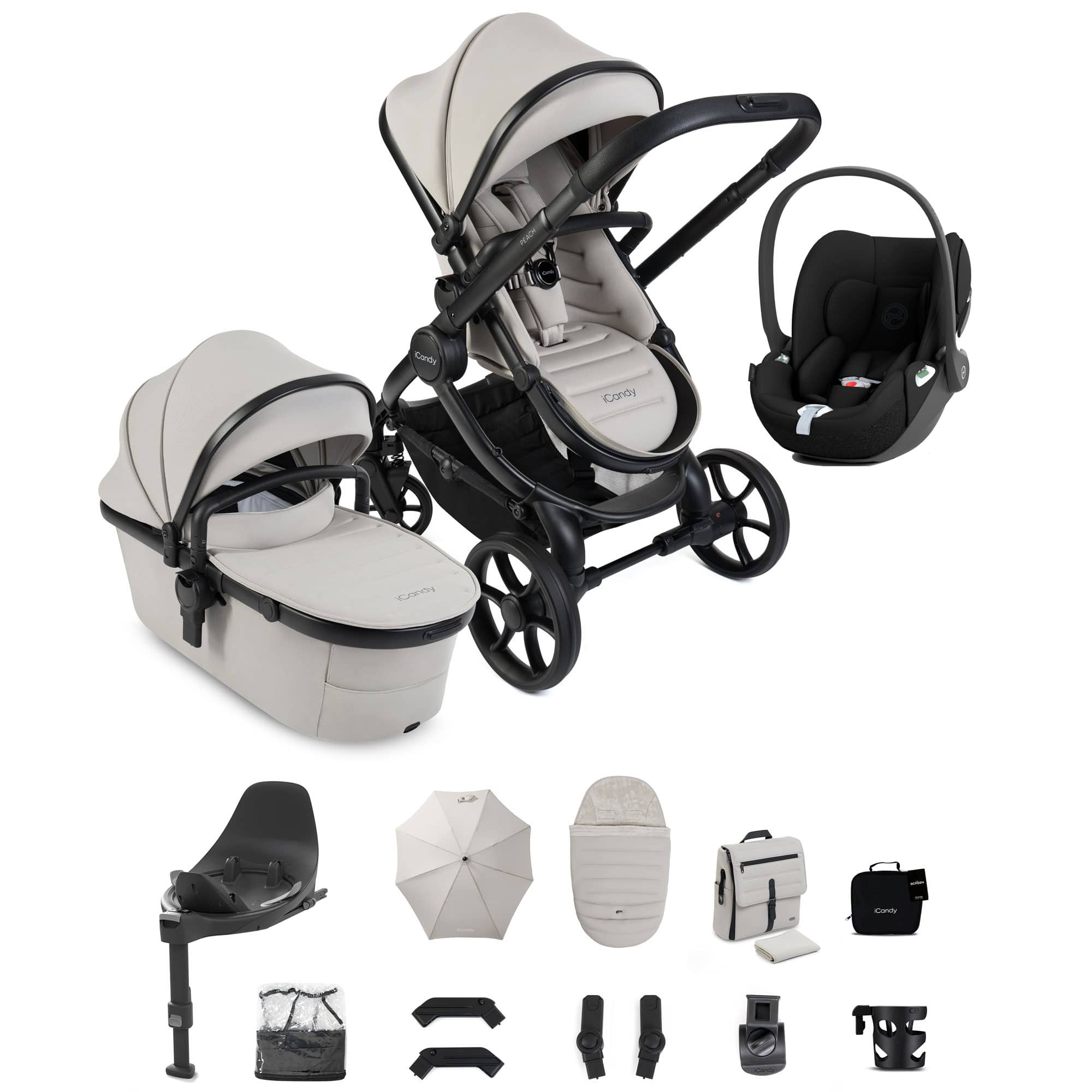 iCandy Peach 8 Complete Cybex Bundle in Taupe Travel Systems P8-CYBX-TPE-CLT 5010334064758