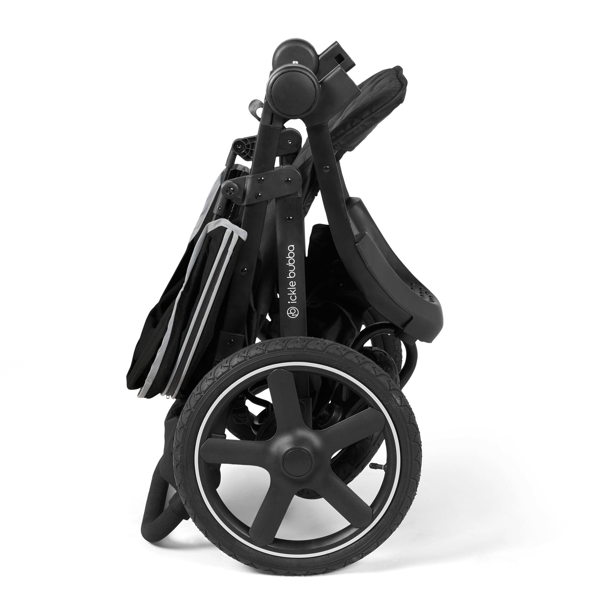 Ickle Bubba Venus Prime Jogger Stroller I-Size Travel System in Black/Black with Base 3 Wheelers