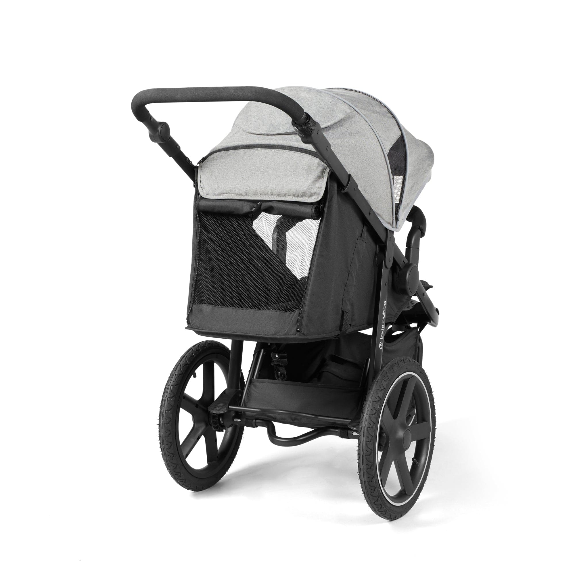Ickle Bubba Venus Prime Jogger Stroller I-Size Travel System in Black/Space Grey with Base 3 Wheelers