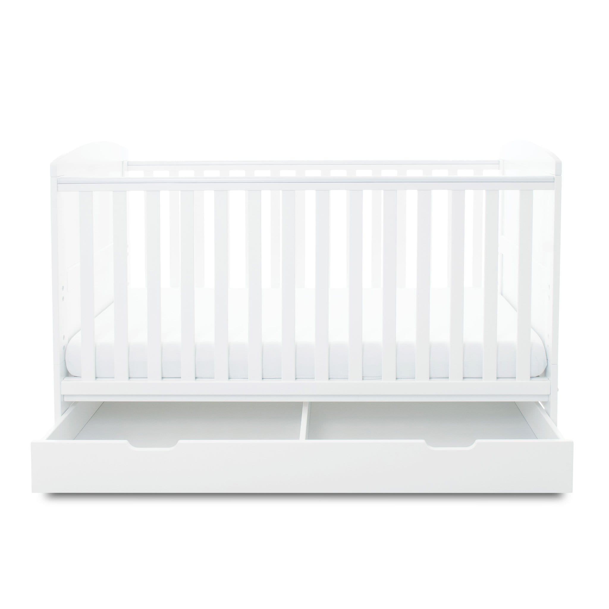 Ickle Bubba Coleby Classic 2 Piece Furniture Set with Under Drawer White Cot Beds