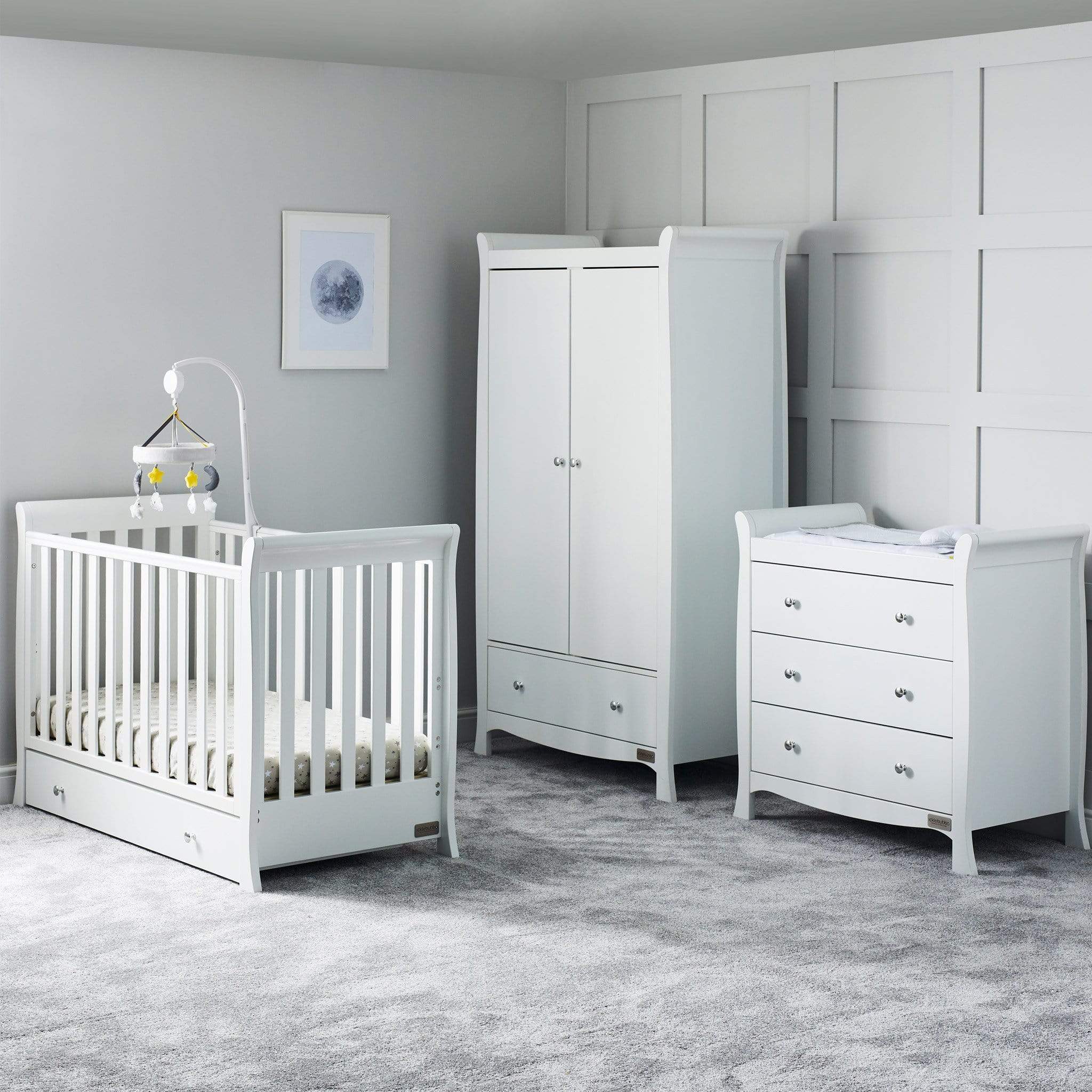 Ickle Bubba Snowdon 4 in 1 Mini 3 Piece Furniture Set - White Nursery Room Sets