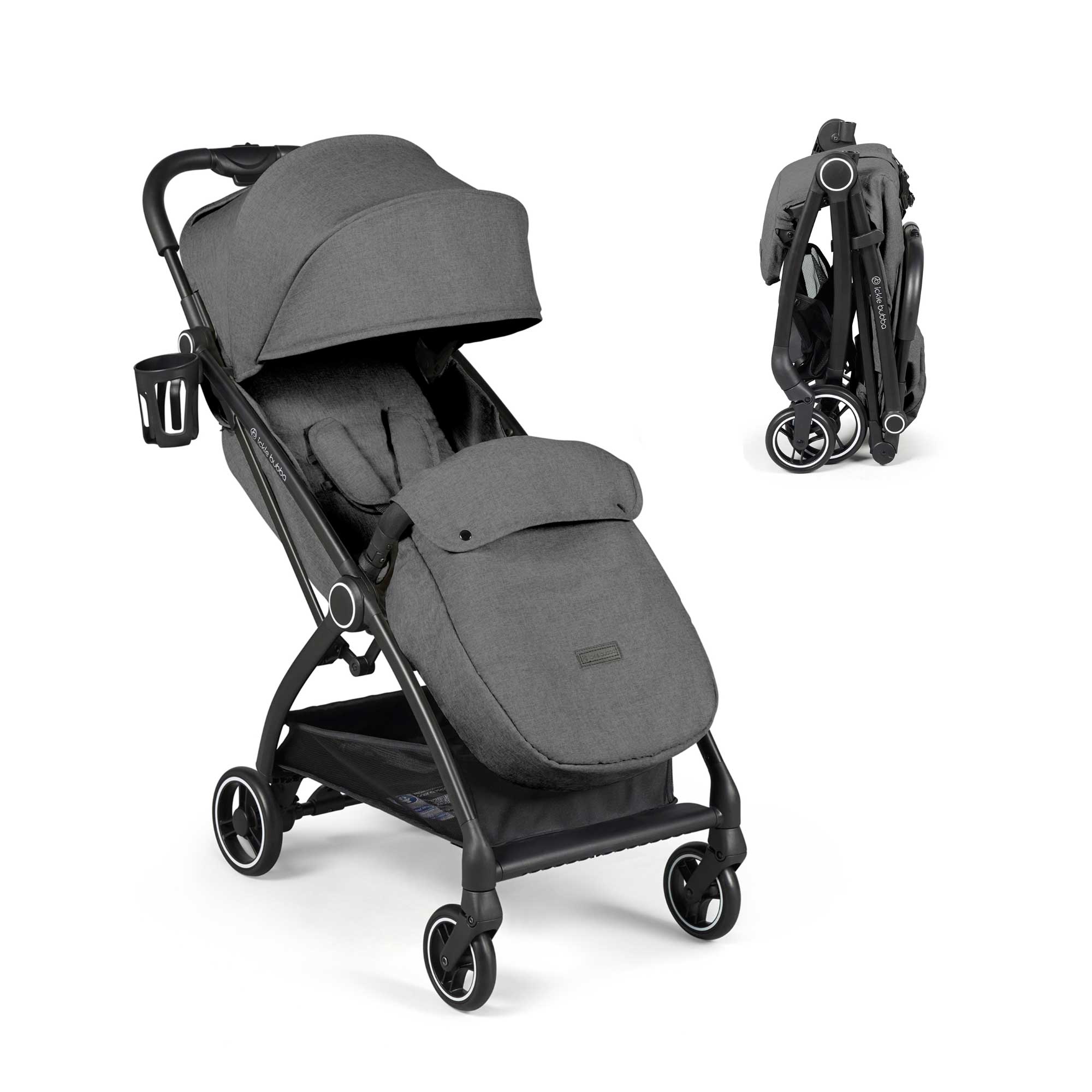 Ickle Bubba Aries Max Autofold Stroller in Graphite Grey Pushchairs & Buggies 15-005-200-068 5056515031263