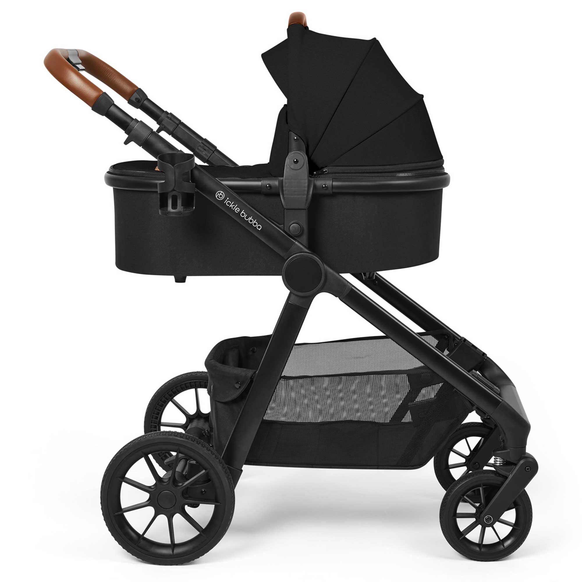 Ickle Bubba Virgo 2 in 1  Pushchair in Black/Black/Tan Pushchairs & Buggies 12-001-000-003 5056515034820