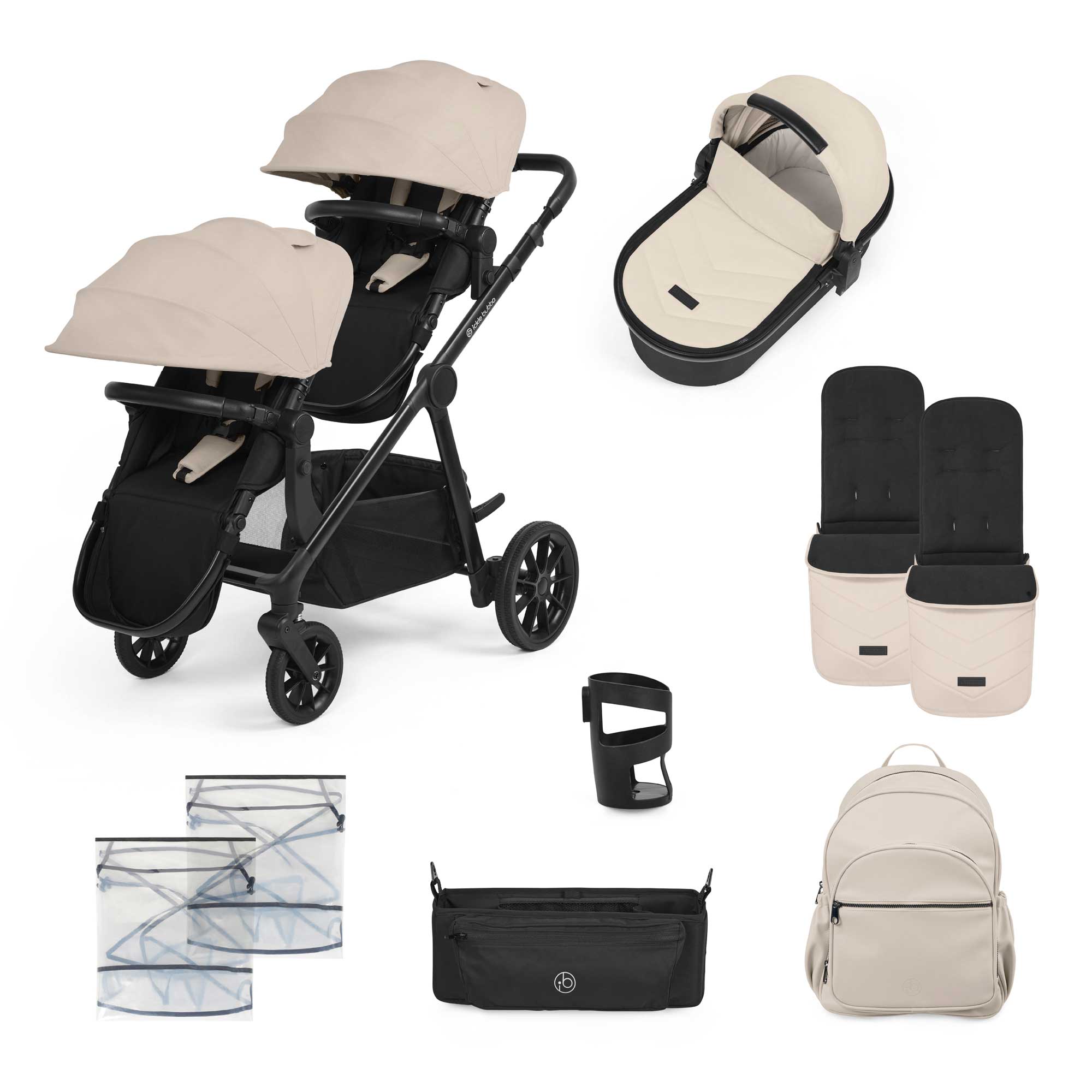 Ickle Bubba Virgo 2 in 1  Pushchair in Black/Stone/Black Pushchairs & Buggies 12-001-000-163 5056515034837
