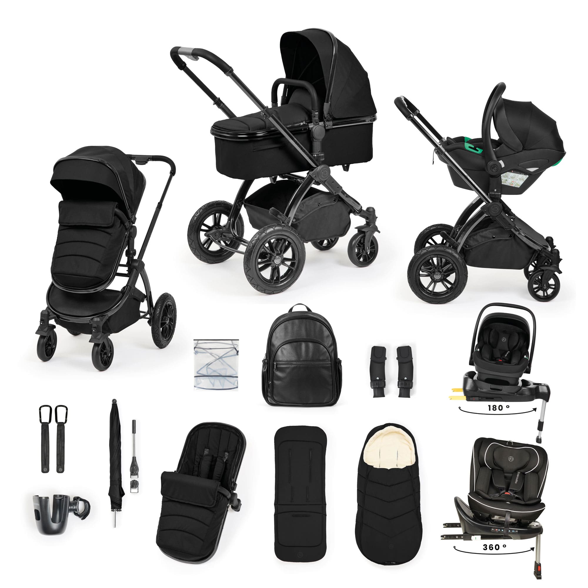 Ickle Bubba Stomp Luxe Elements Edition 16 Piece Ultimate Travel System in Raven Travel Systems 10-014-420-168 5056515038811