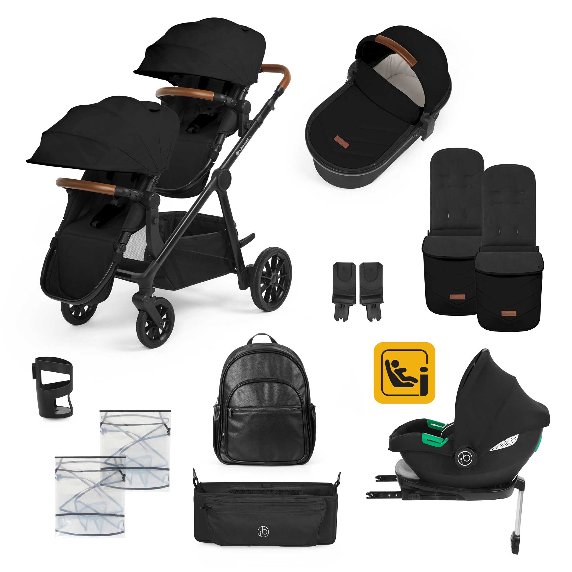 Ickle Bubba Virgo Growing Families Travel System in Black/Black/Tan Travel Systems 12-001-300-003 5056515034967