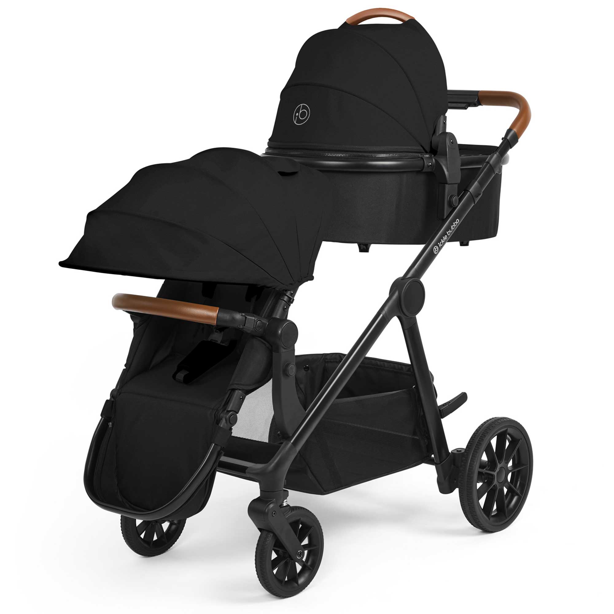 Ickle Bubba Virgo Growing Families Travel System in Black/Black/Tan Travel Systems 12-001-300-003 5056515034967
