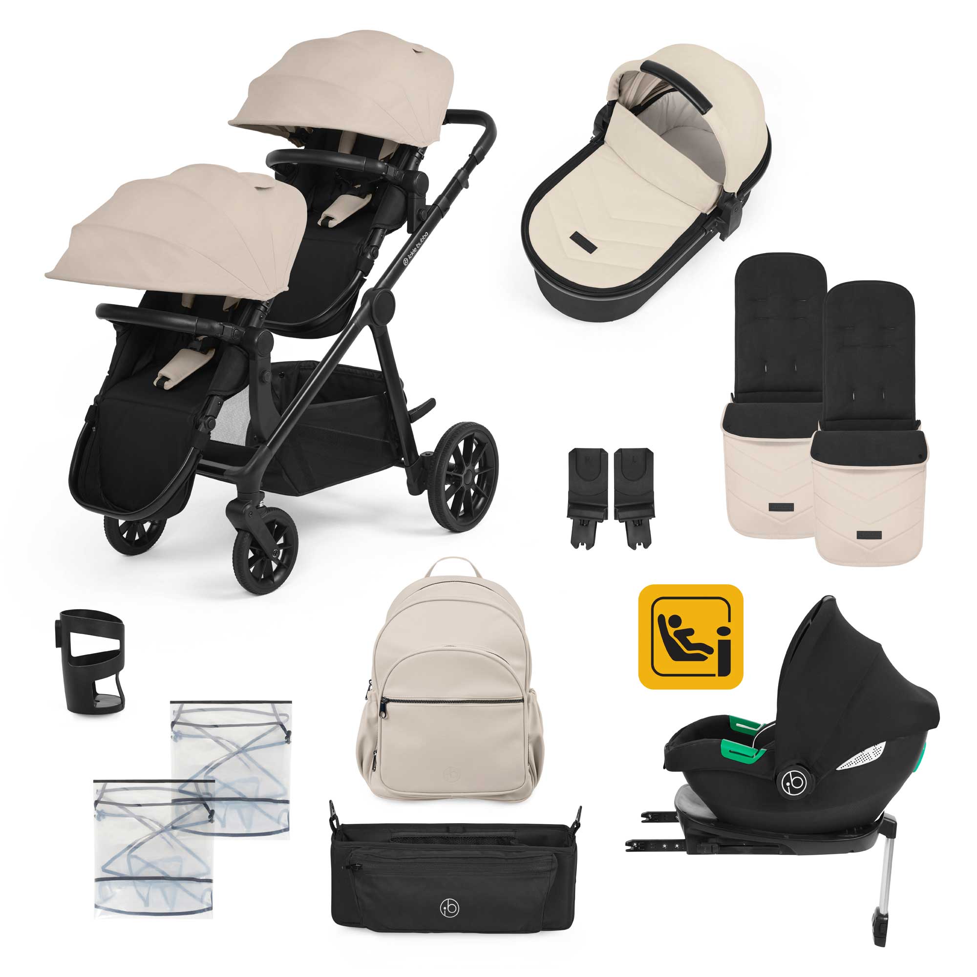 Ickle Bubba Virgo Growing Families Travel System in Black/Stone/Black Travel Systems 12-001-300-163 5056515034974