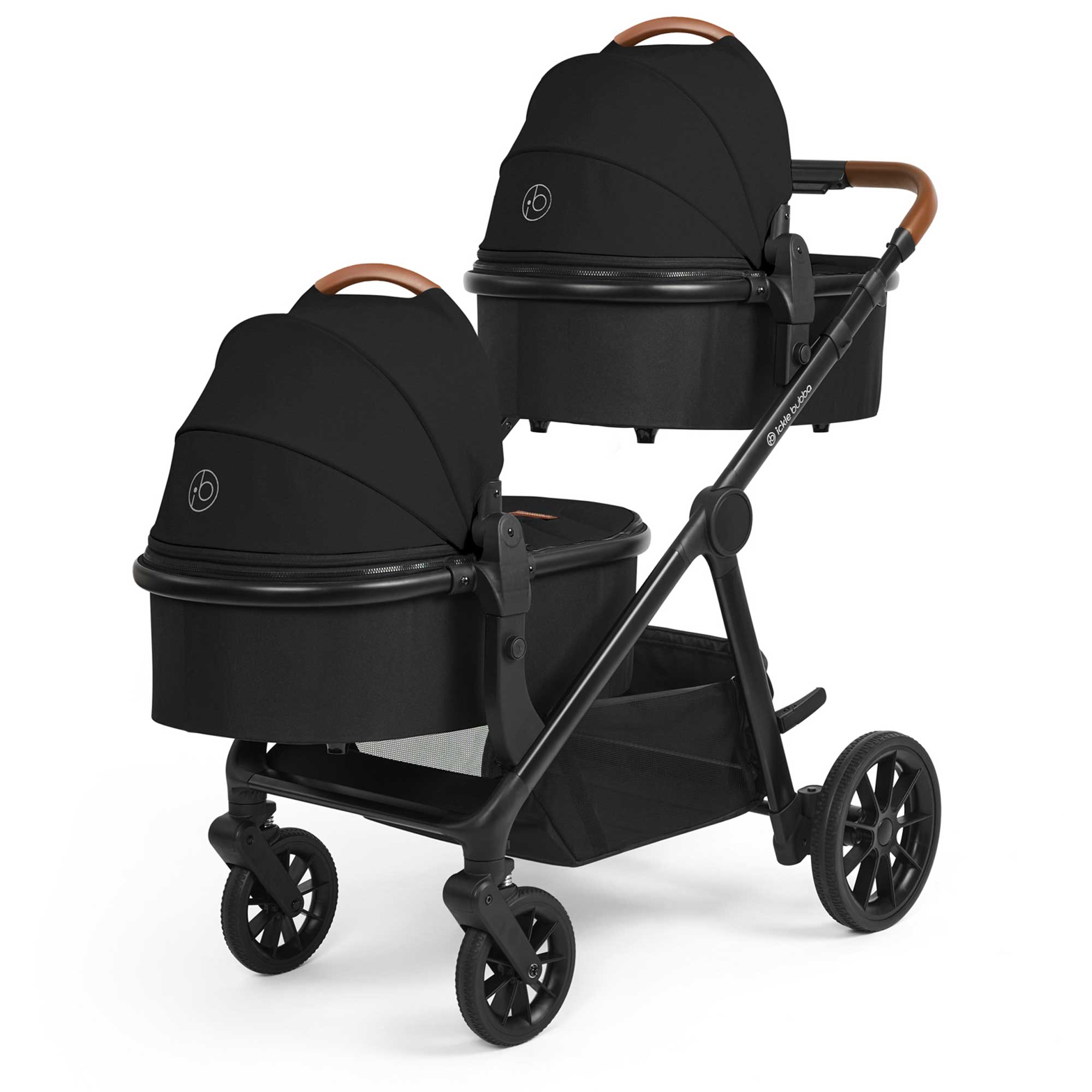 Ickle Bubba Virgo Twin Travel System in Black/Black/Tan Travel Systems 12-001-420-003 5056515034943