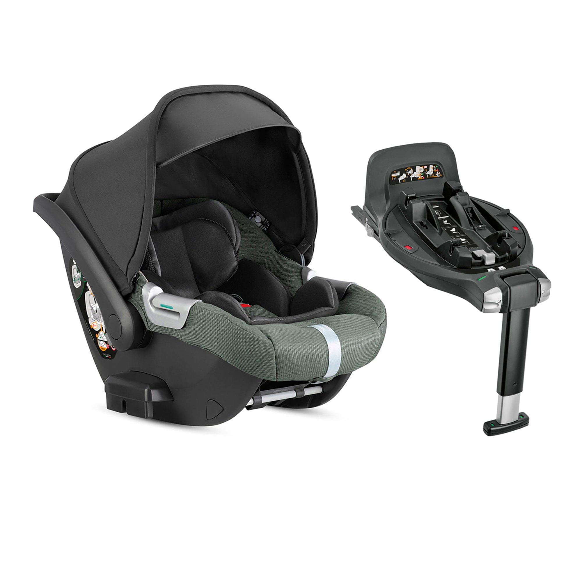 Inglesina Aptica XT Darwin Infant Recline Car Seat in Taiga Green Baby Car Seats