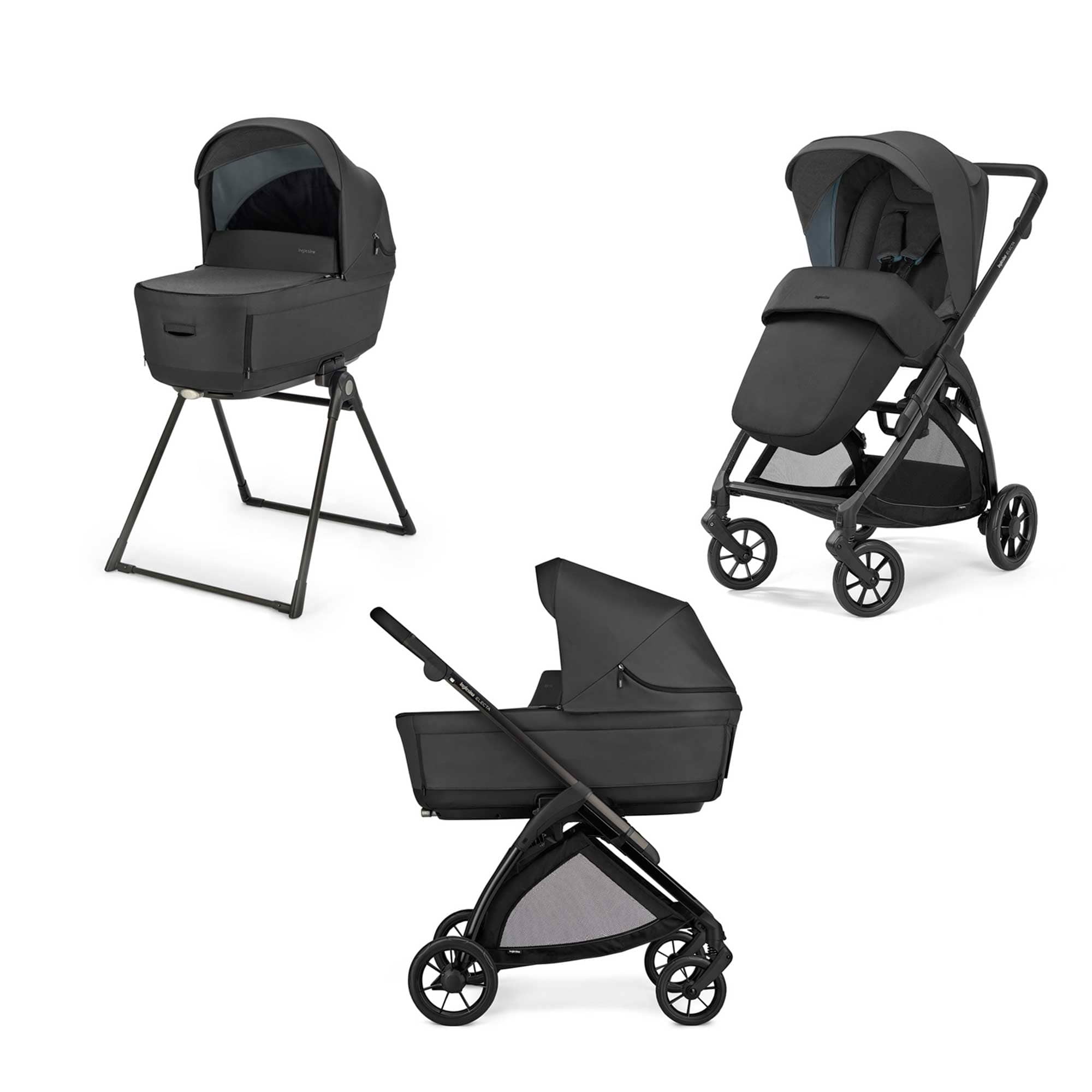 Inglesina Electa Duo Travel System in Upper Black Baby Prams STR/ING/154329 5060971154329