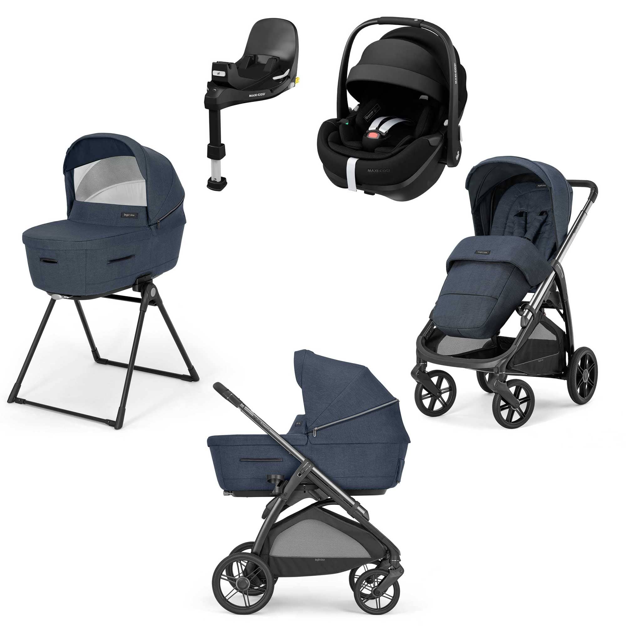 maxi cosi inglesina Inglesina Aptica Quattro Maxi-Cosi Travel System in Resort Blue