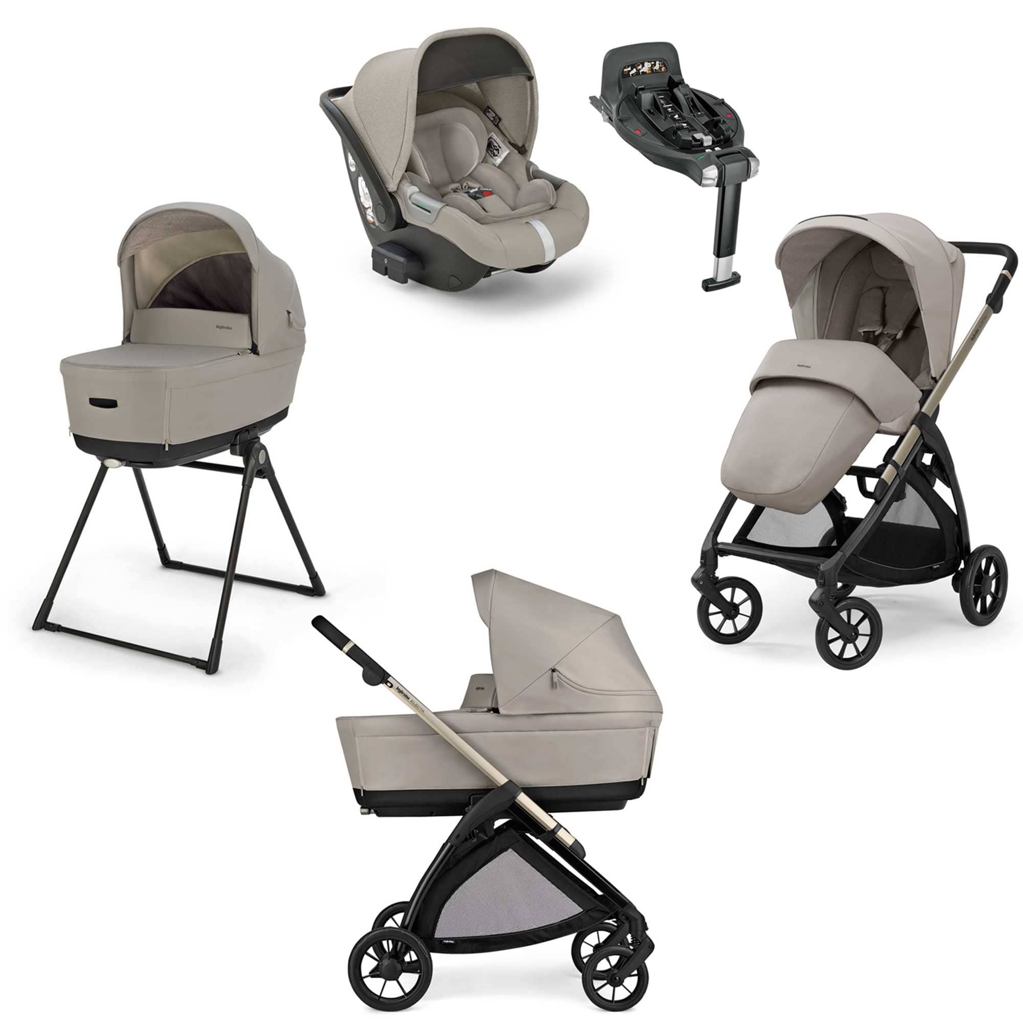 Inglesina Electa Quattro Travel System in Battery Beige Travel Systems STR/ING/153971 5060971153971