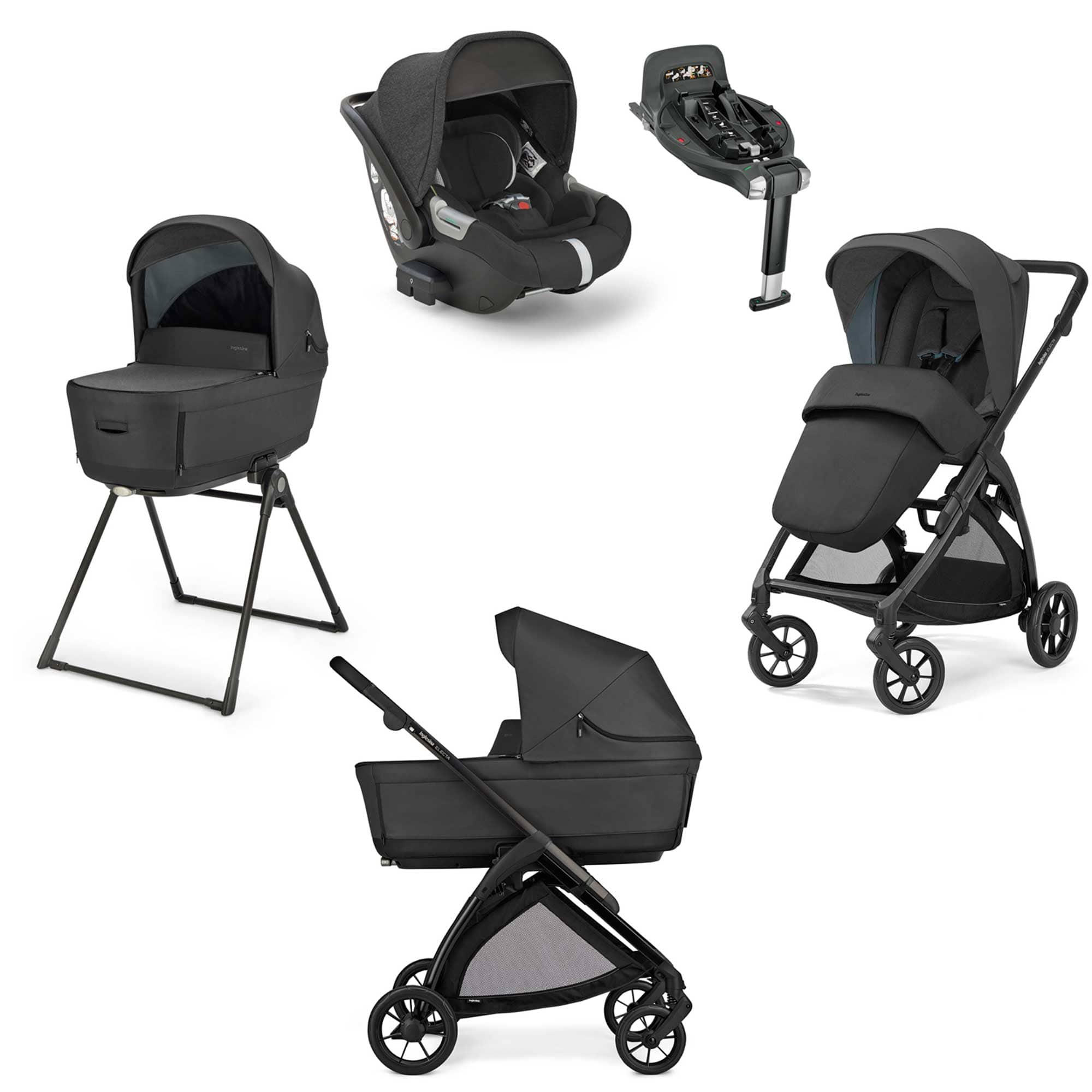 Inglesina Electa Quattro Travel System in Upper Black Travel Systems STR/ING/153995 5060971153995