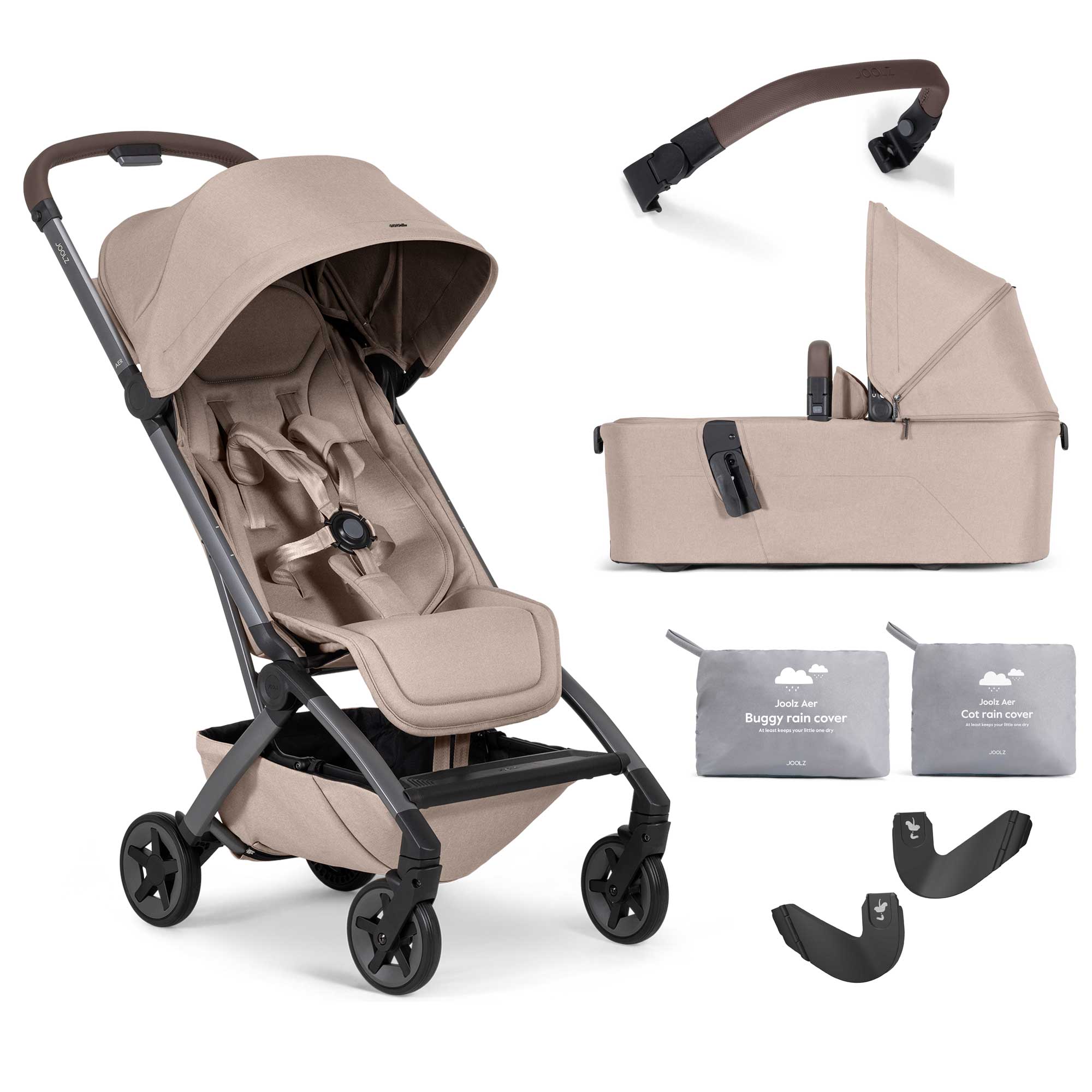 Joolz Aer2 Complete Pram Bundle in Sandy Taupe Baby Prams 19287-AER2-BDL-SDT 8715688096116