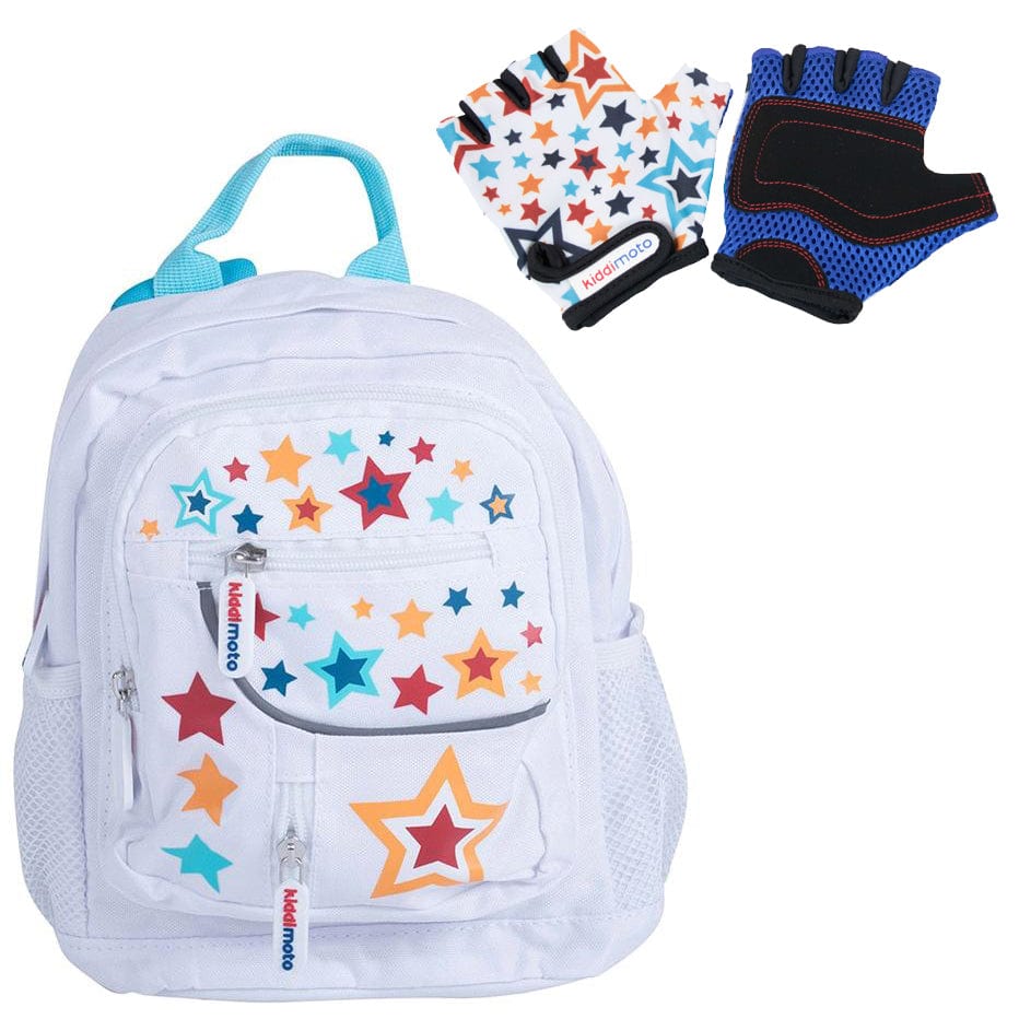 Kiddimoto Back Pack Small Starz with matching Starz Gloves Push Along Toys BST-S/GLV067M 5060262726259