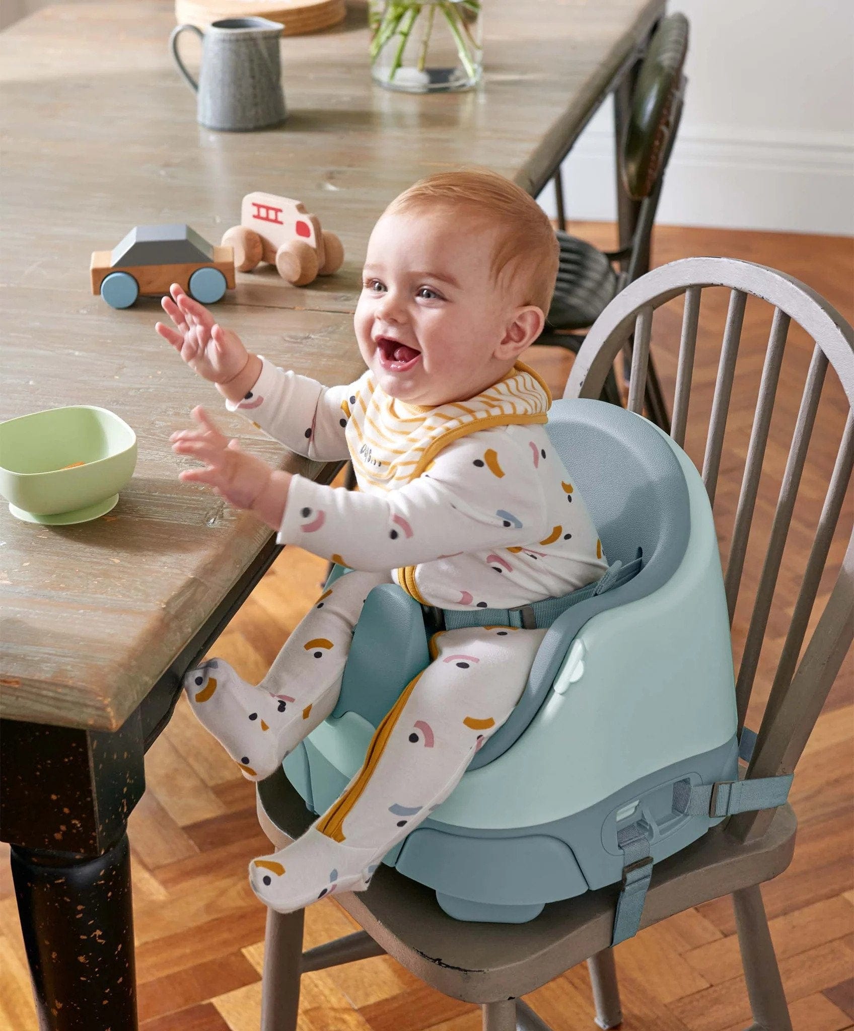 Mamas & Papas Bug 3-in-1 Floor & Booster Seat with Activity Tray in Bluebell Activity Toys 9868L7100 5057232699255