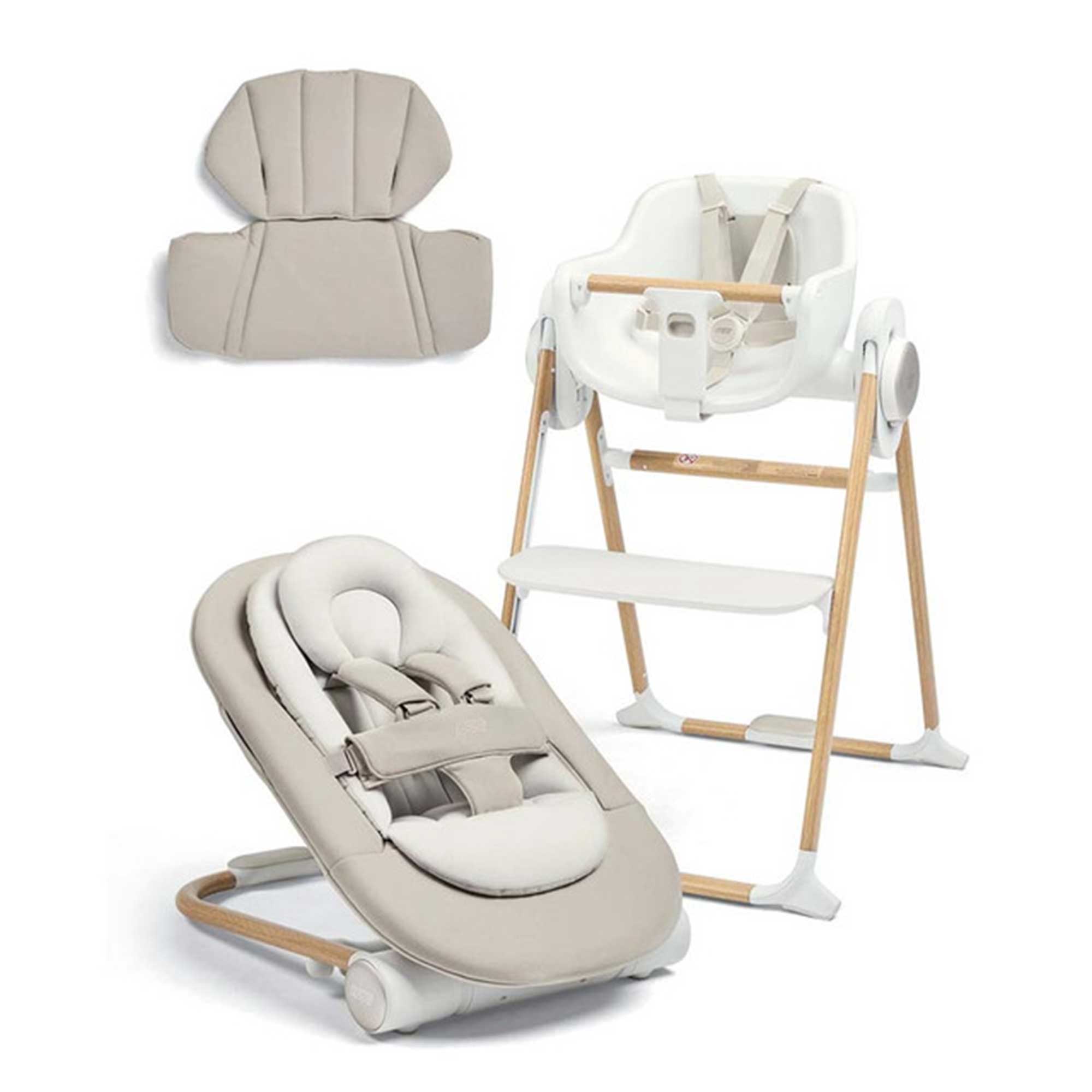 Mamas & Papas Eno Highchair, Bouncer & Cushion Bundle in Cashmere Baby Highchairs 19134-ENO-HCSCBC-CAS 5063229135125