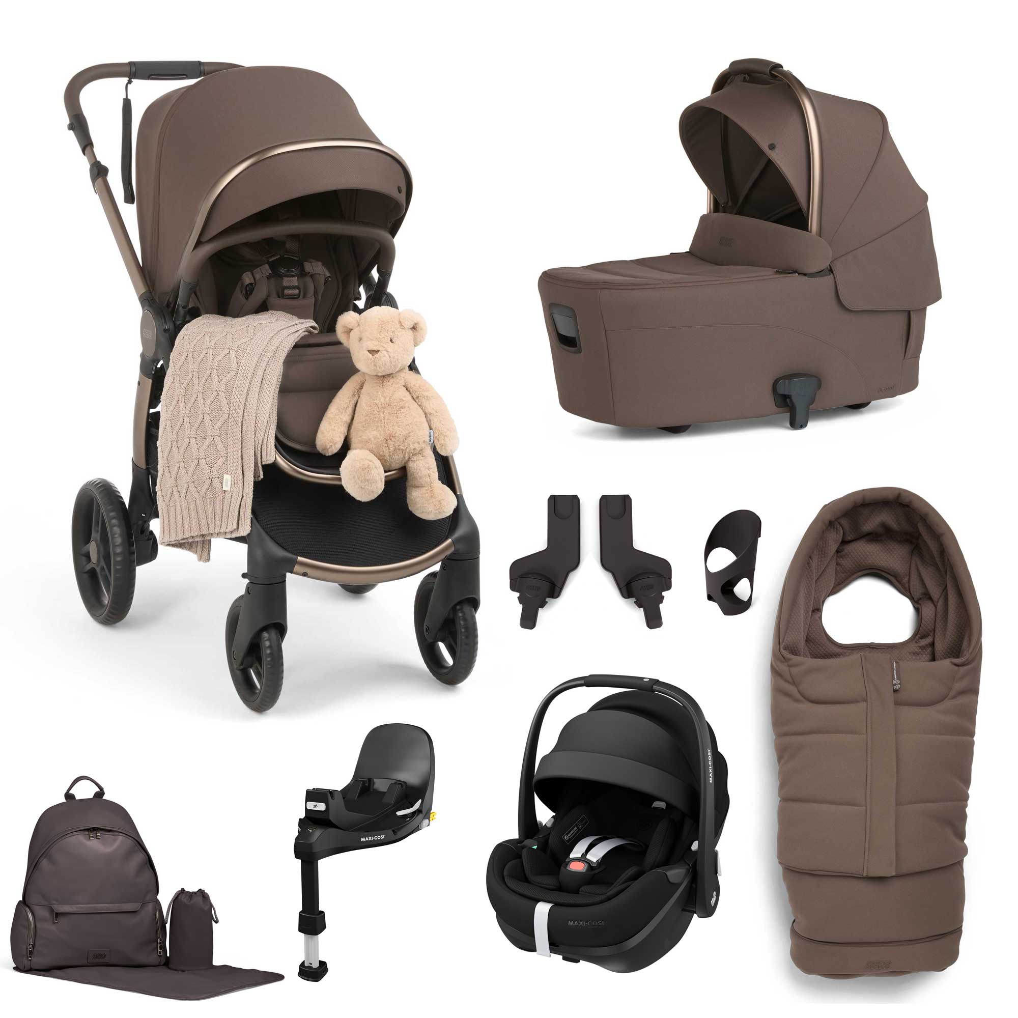 Mamas & Papas Ocarro 2 Complete 8 Piece Maxi-Cosi Bundle in Crema Baby Prams