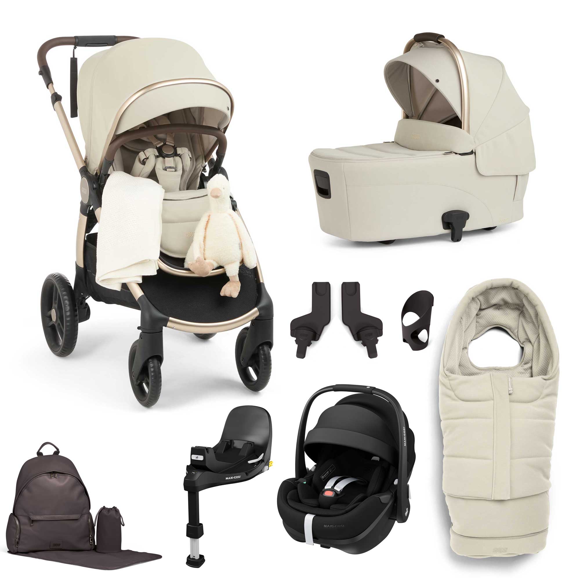 Mamas & Papas Ocarro 2 Complete 8 Piece Maxi-Cosi Bundle in Shell Baby Prams 6709S4301-5 5063229228100