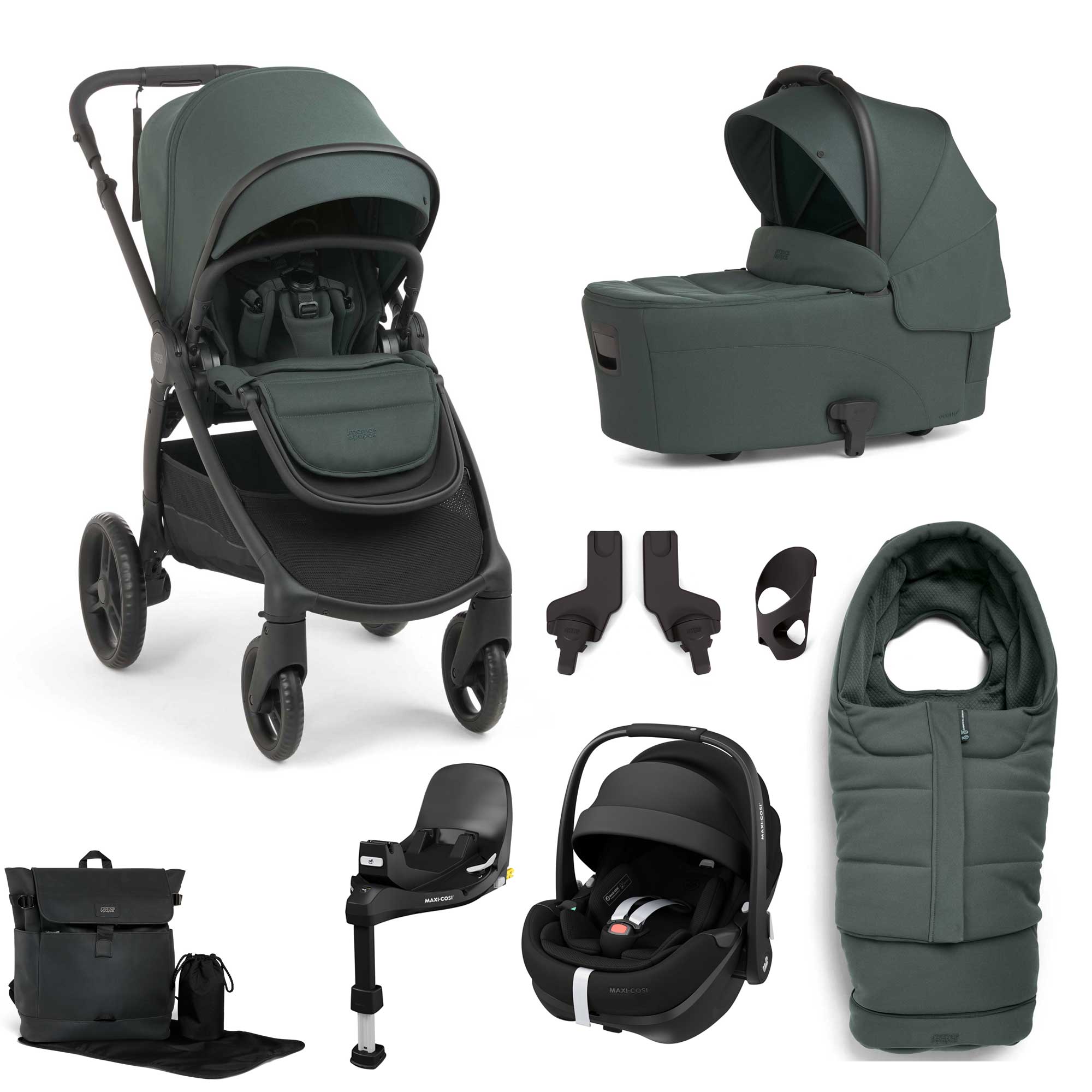 Mamas Papas Ocarro Complete Piece Pebble 360 Pro Bundle in Tea