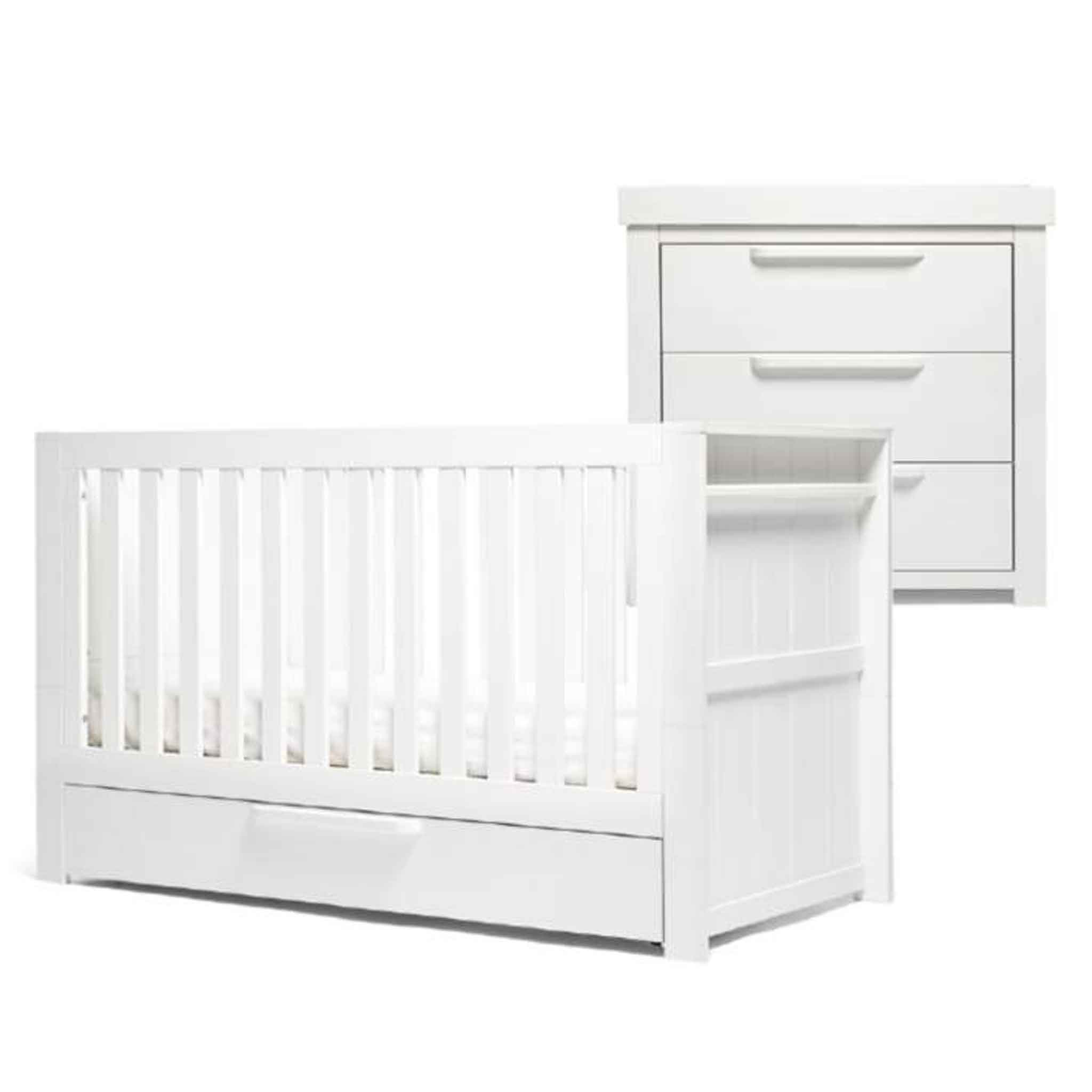 Mamas & Papas Franklin 2 Piece Cotbed Roomset White Wash Nursery Room Sets