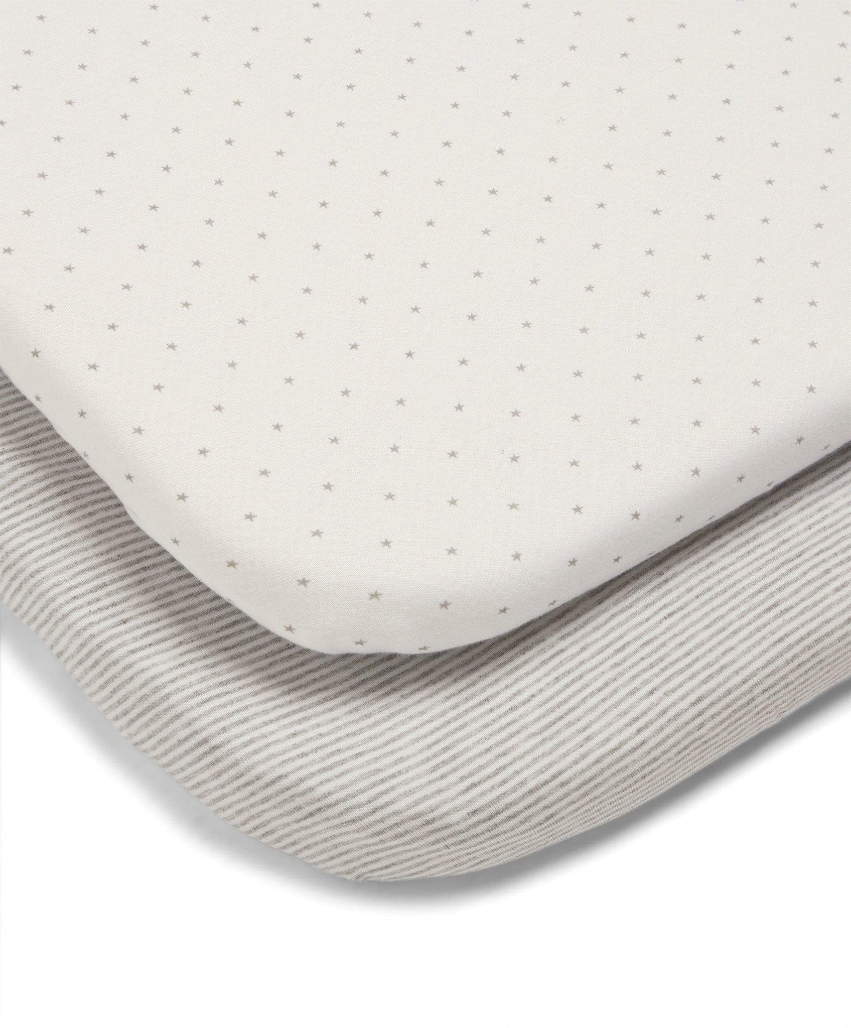 Mamas & Papas 2 Universal Crib Fitted Sheets in Grey Star Pram & Moses Sheets 7781S4201 5057232032342