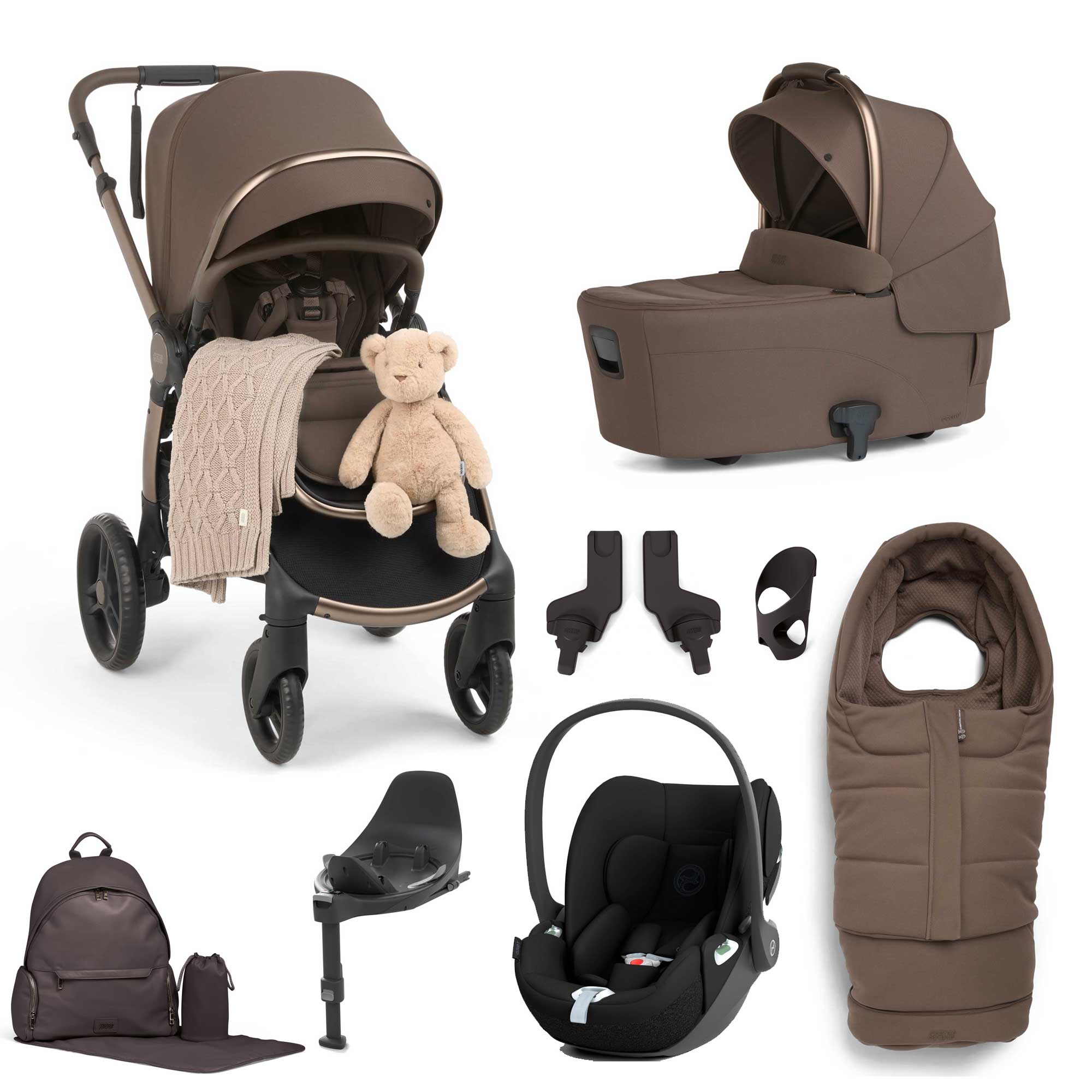 Mamas & Papas Ocarro 2 Complete 10 Piece Cybex Bundle in Crema Travel Systems