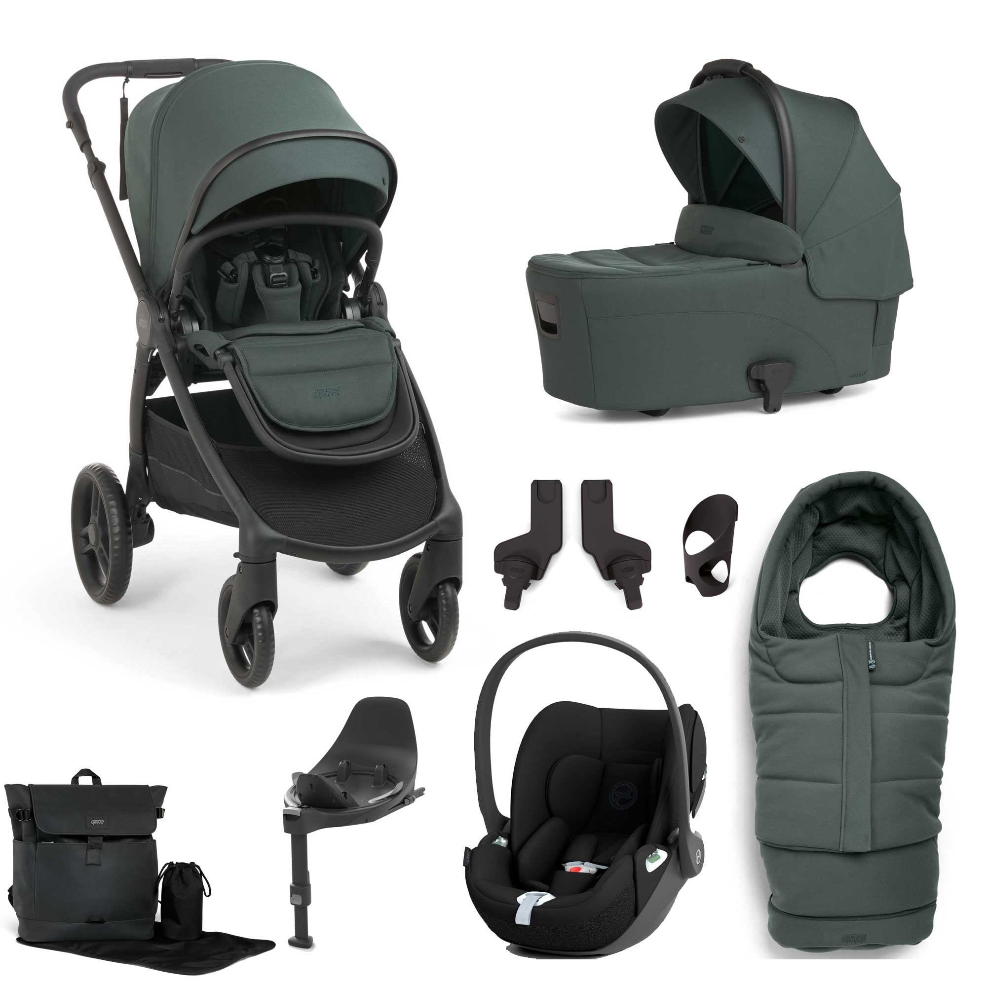 Mamas & Papas Ocarro 2 Complete 8 Piece Cybex Bundle in Teal Travel Systems