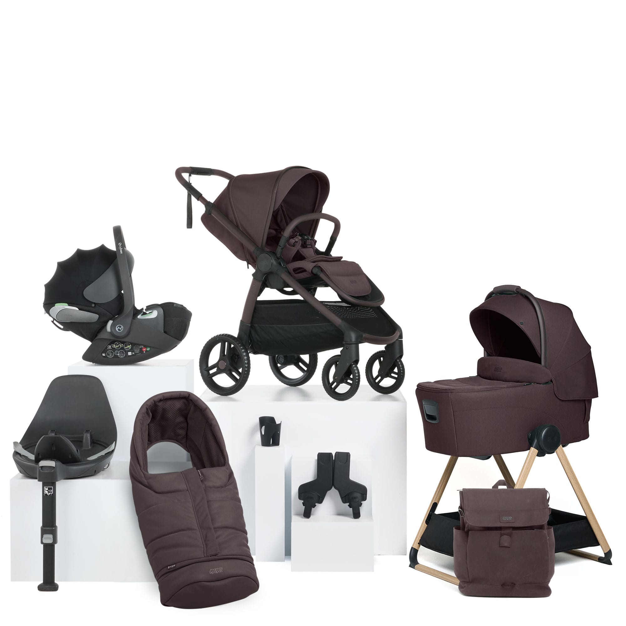 Mamas & Papas Ocarro 2 Complete 9 Piece Cloud T Bundle in Americano Travel Systems 67091AM01 5063229276194