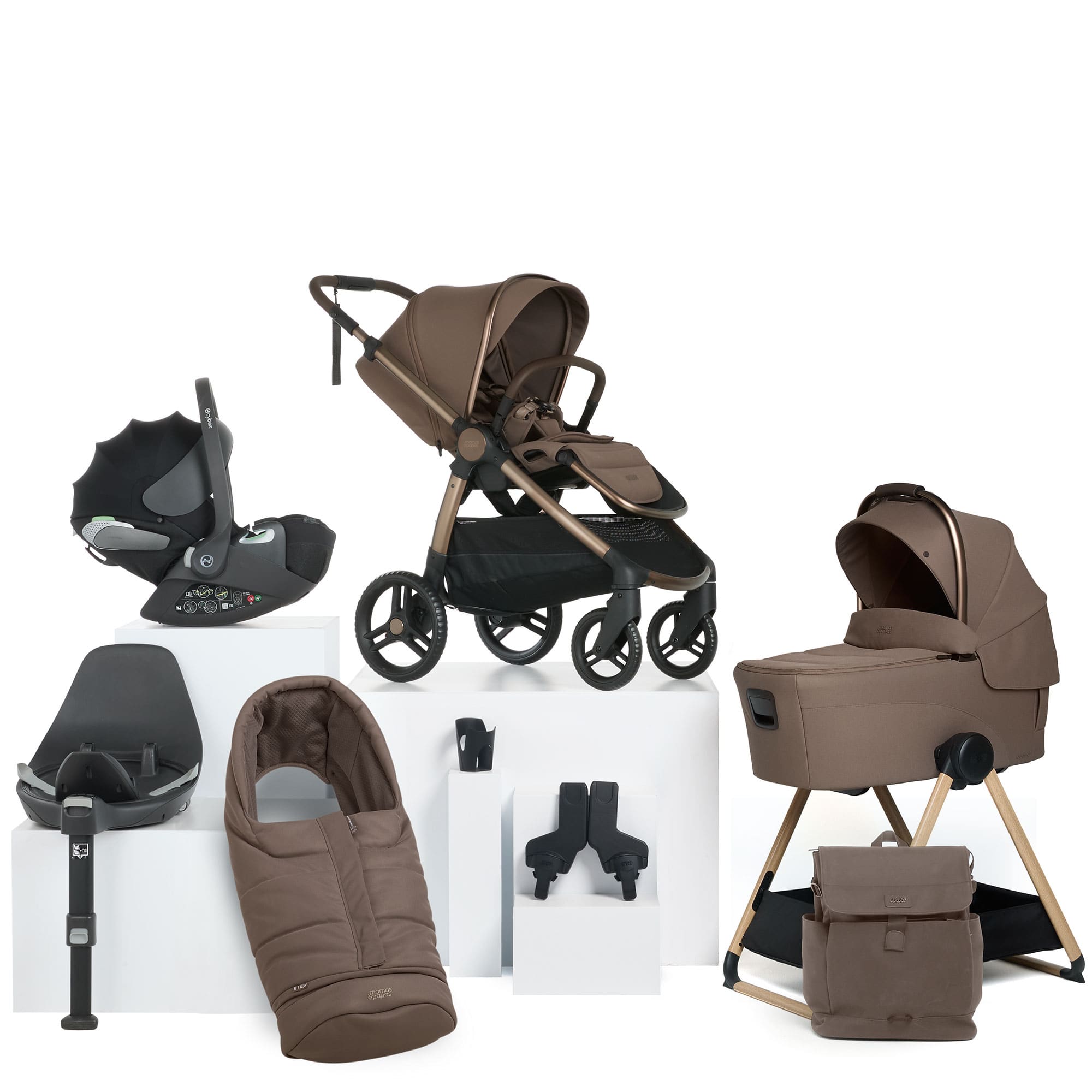 Mamas & Papas Ocarro 2 Complete 9 Piece Cloud T Bundle in Crema Travel Systems 67092CR04 5063229275920