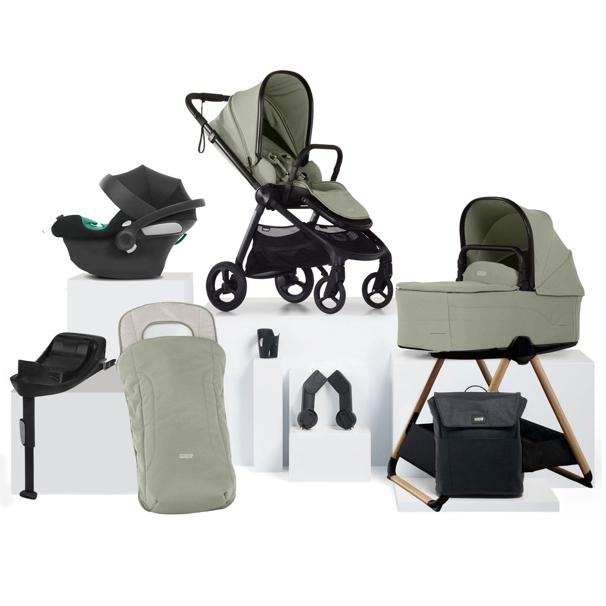 Mamas & Papas Vardo Complete Cybex Bundle in Sage Travel Systems 52391SG00 5063229326158