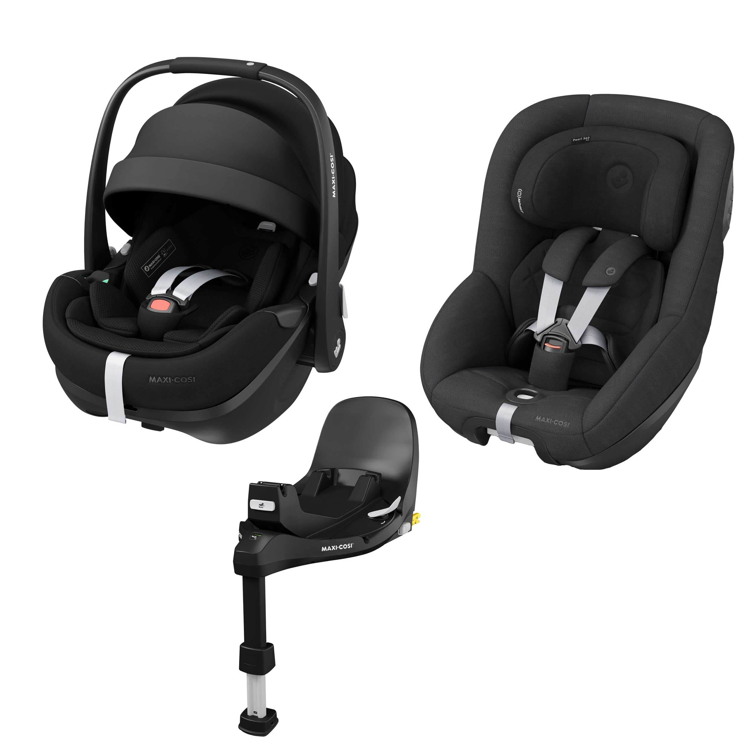 Maxi-Cosi 360 Pro 2 Family Bundle in Twillic Black Baby Car Seats KF59100000 8712930008842