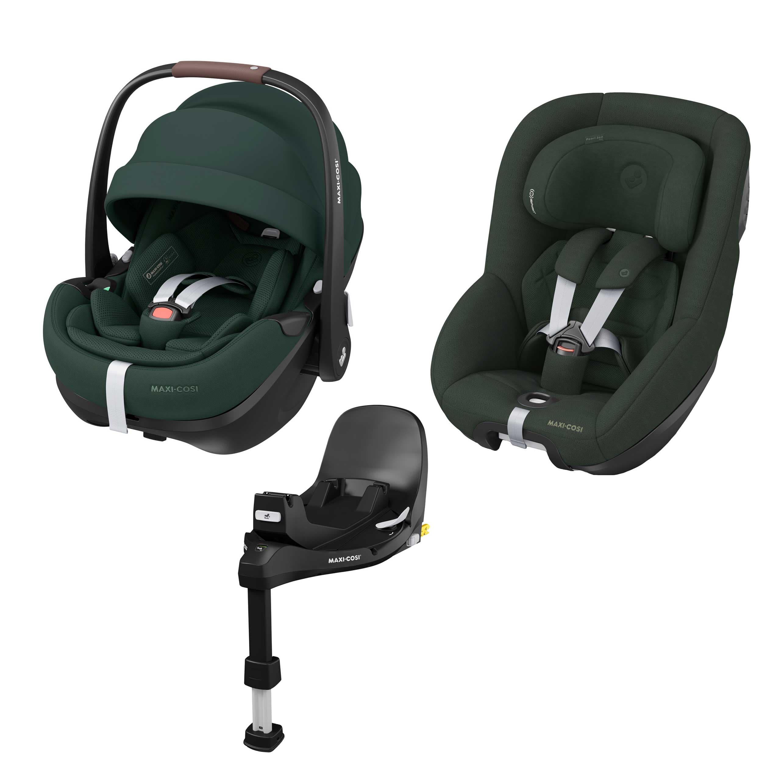 Maxi-Cosi 360 Pro 2 Family Bundle in Twillic Green Baby Car Seats KF59300000 8712930008866