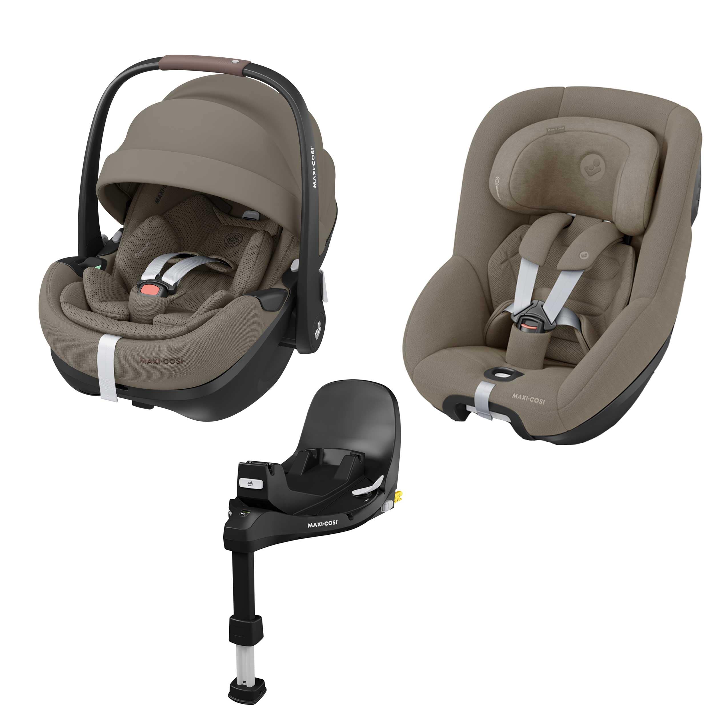 Maxi-Cosi 360 Pro 2 Family Bundle in Twillic Truffle Baby Car Seats KF10000126 8712930020363