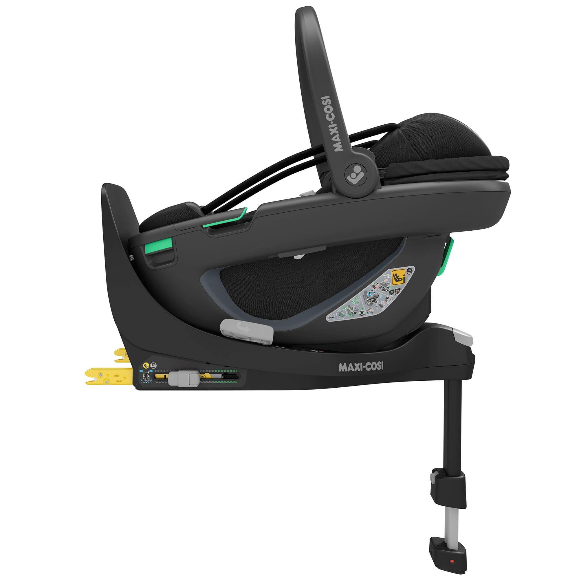 Maxi Cosi Coral 360 & Family Fix 360 Base Bundle Essential Black Baby Car Seats 10715-ESS-BLK 8712930178187