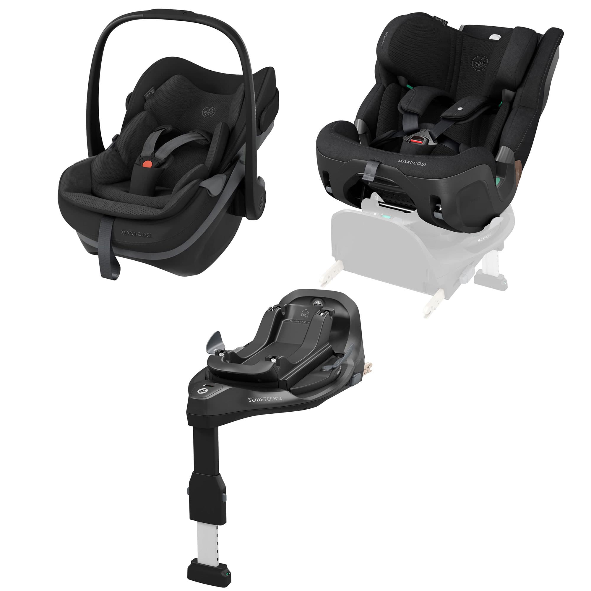 Maxi-Cosi Slide Pro Family Bundle in Black Baby Car Seats KF10000146 8712930187745