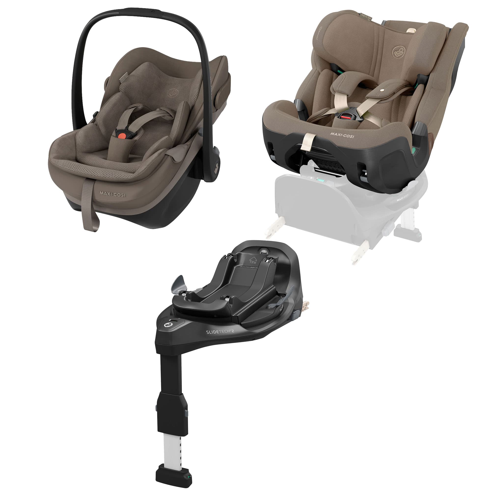 Maxi-Cosi Slide Pro Family Bundle in Truffle Baby Car Seats KF10000147 8712930187752