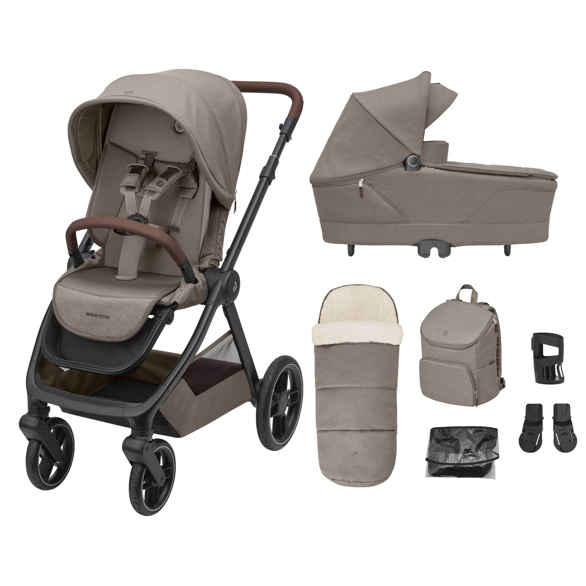 Maxi-Cosi Oxford+ 7 Piece Essential Bundle in Twillic Truffle Baby Prams KF10000119 3220660010332