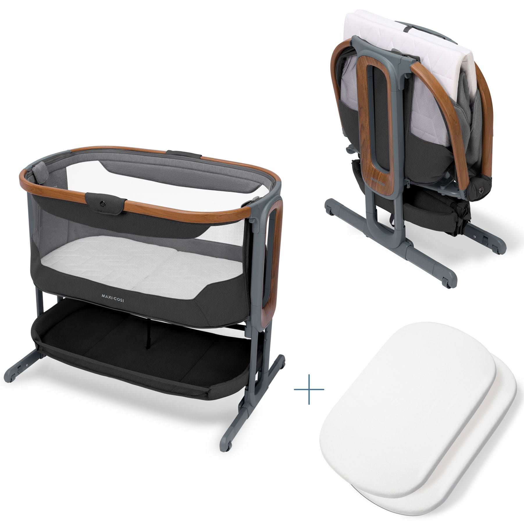 Maxi-Cosi Iora Pro Co-Sleeper & Bassinet in Elegance Graphite Cribs