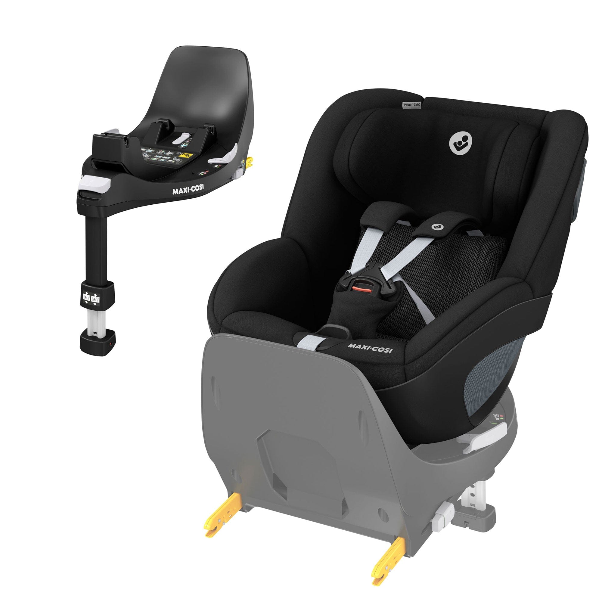 Maxi-Cosi Pearl 360 & Family Fix 360 Base Bundle Authentic Black Toddler Car Seats 8340-AUT-BLK 8712930170310