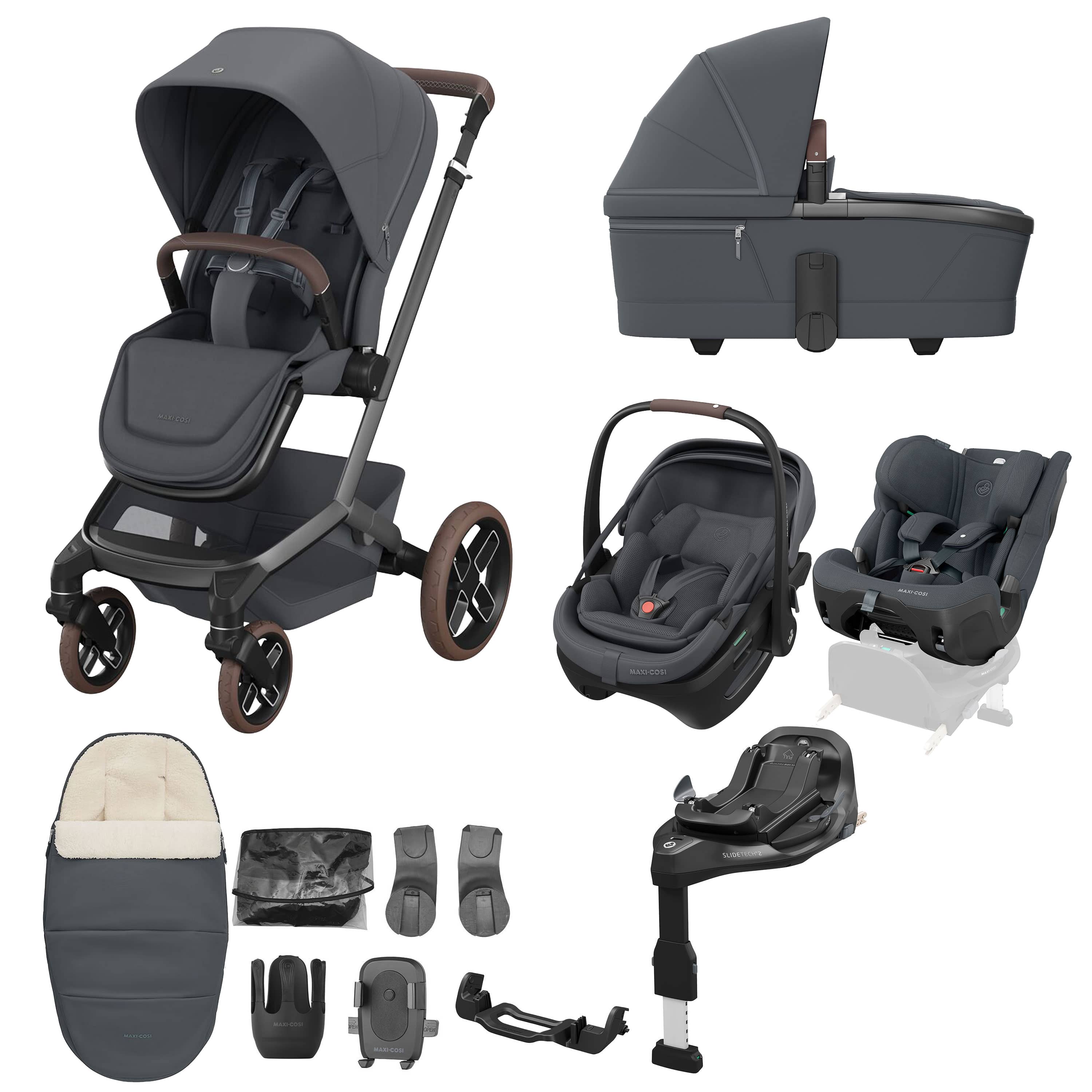 Maxi-Cosi Fame 10 Piece Ultimate Family XL Bundle in Moon Graphite Travel Systems KF10000245 8720291004359