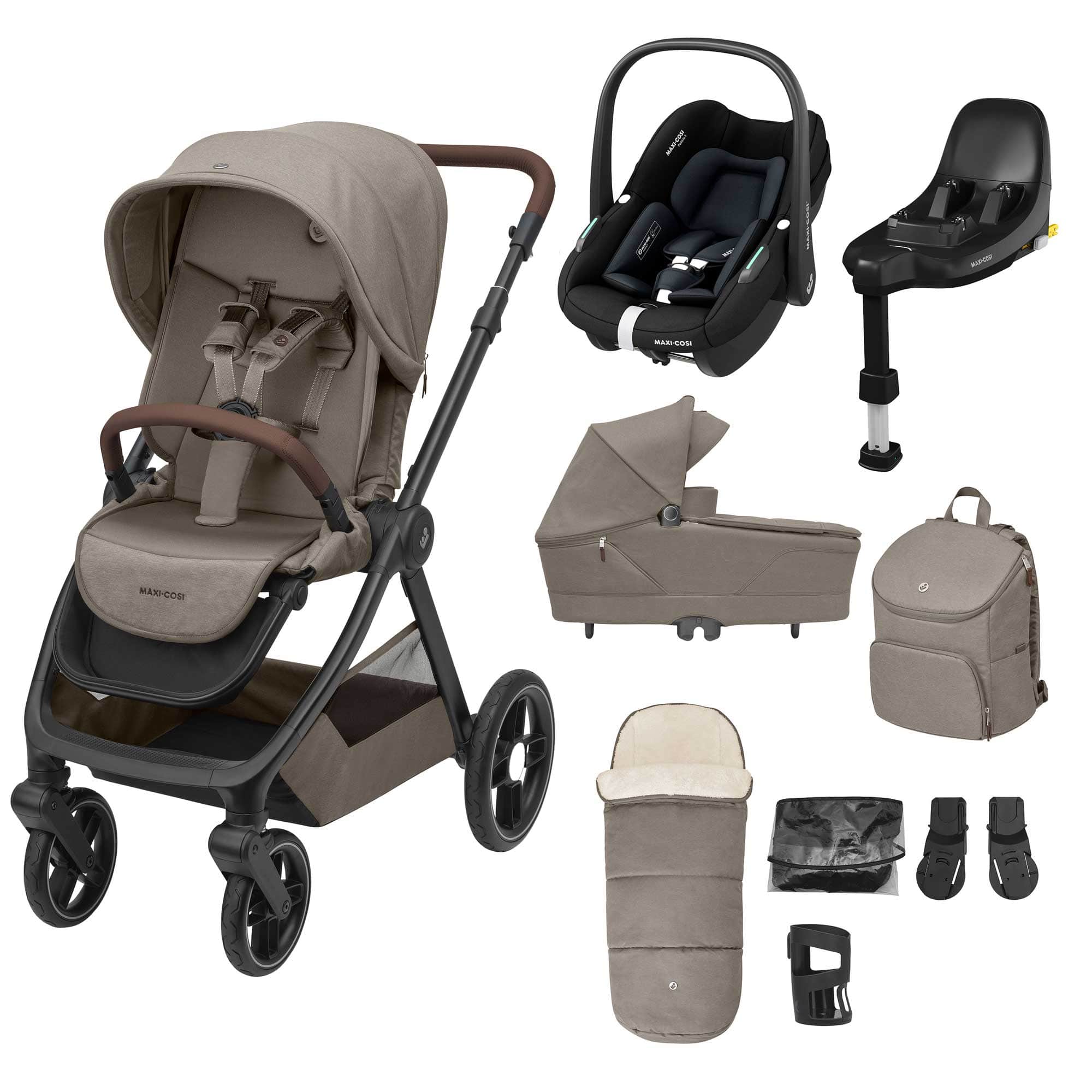 Maxi-Cosi Oxford+ 9 Piece Select S Bundle in Twillic Truffle Travel Systems KF10000125 3220660010394