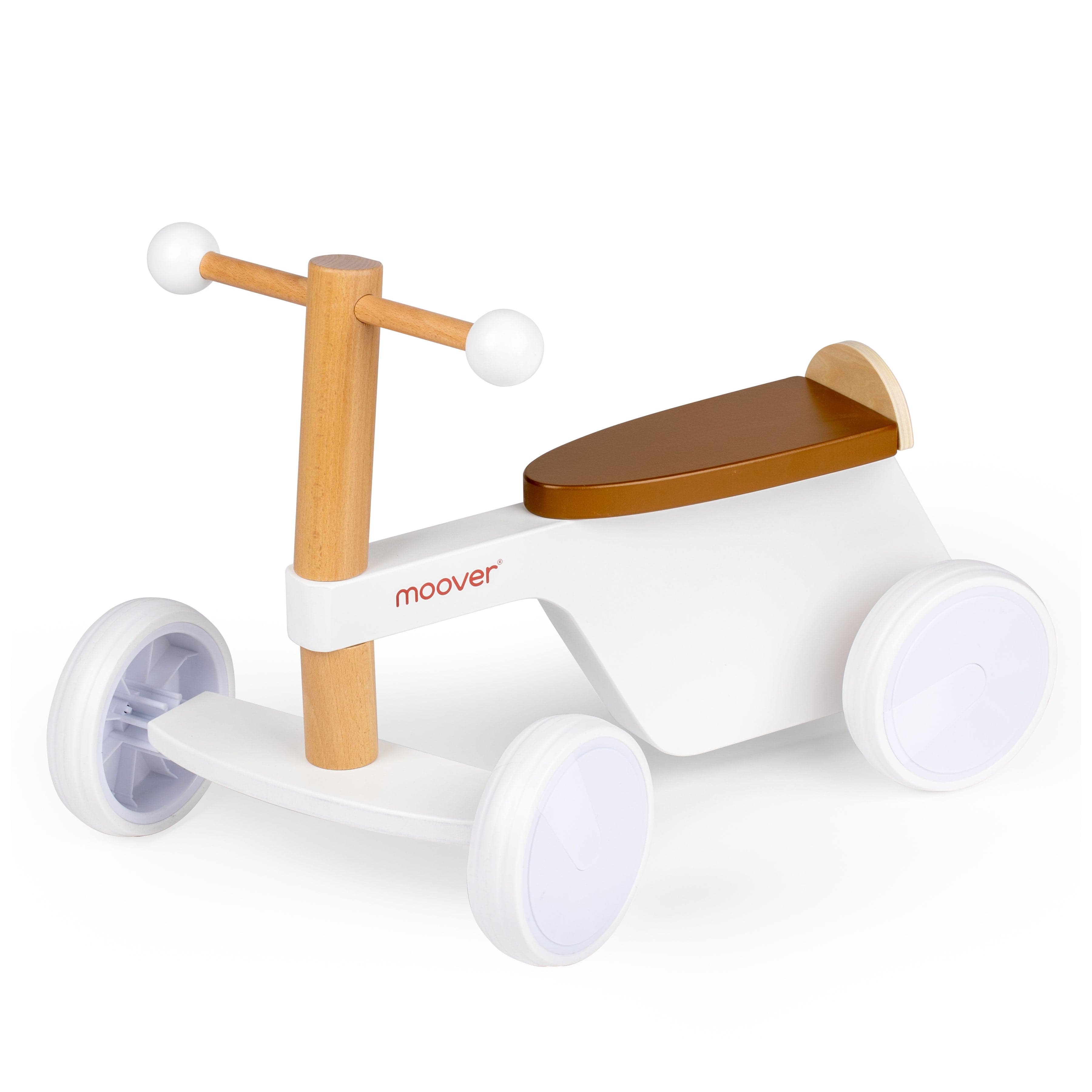 Moover- 4 - Ride On Bike in White Push Along Toys MVBIKEWHTE 1659406165